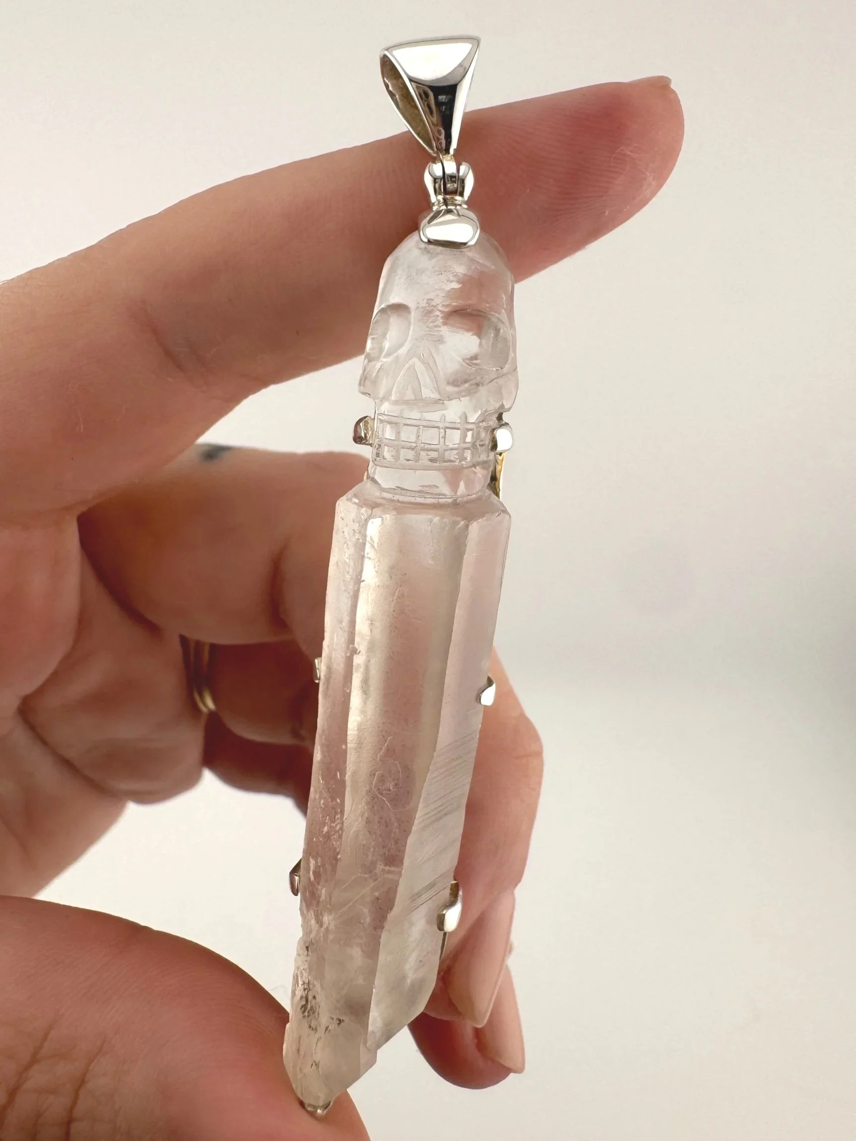 Leandro de Souza Cathedral Quartz Skull Pendant