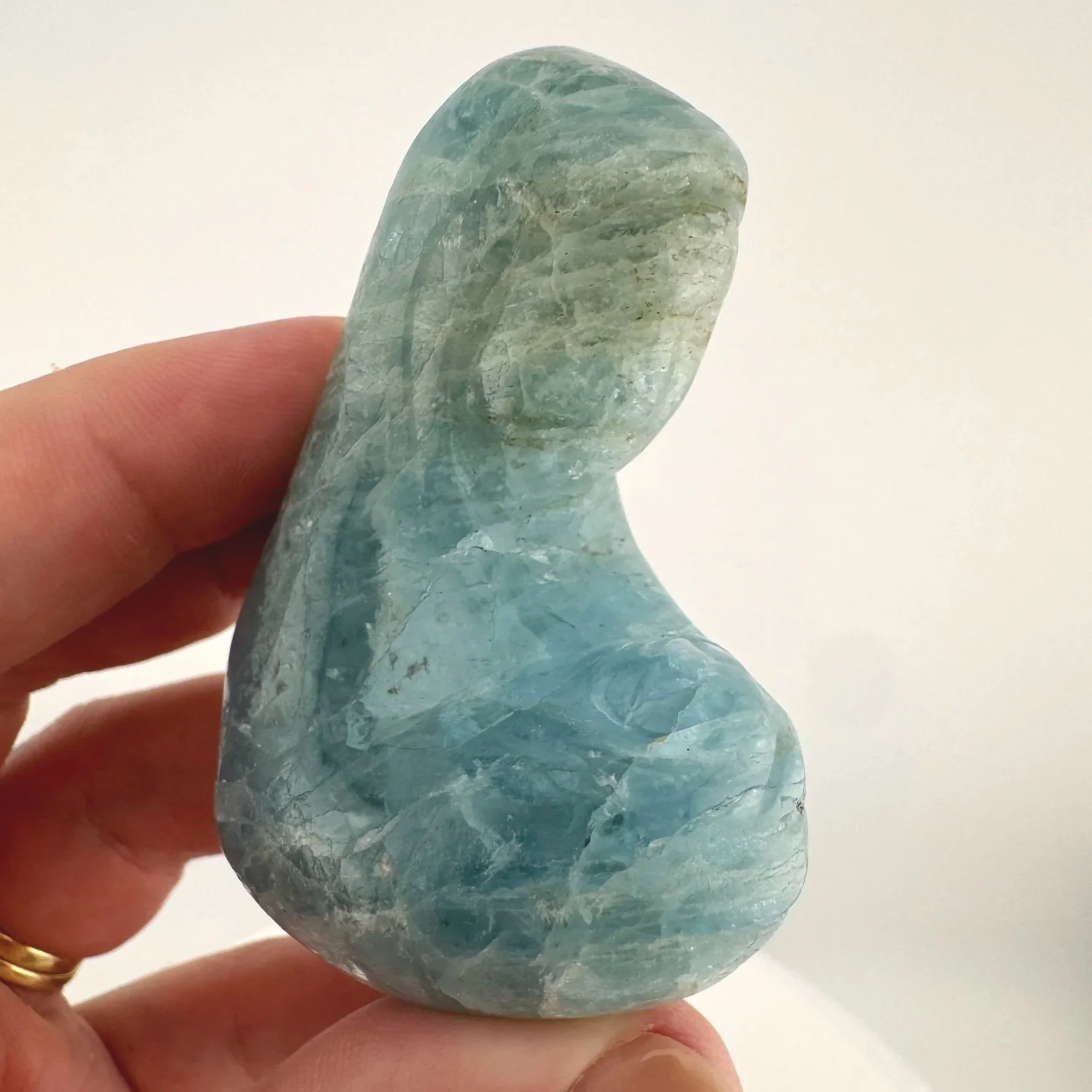Leandro de Souza Aquamarine Mother Mary holding Baby Jesus Palm