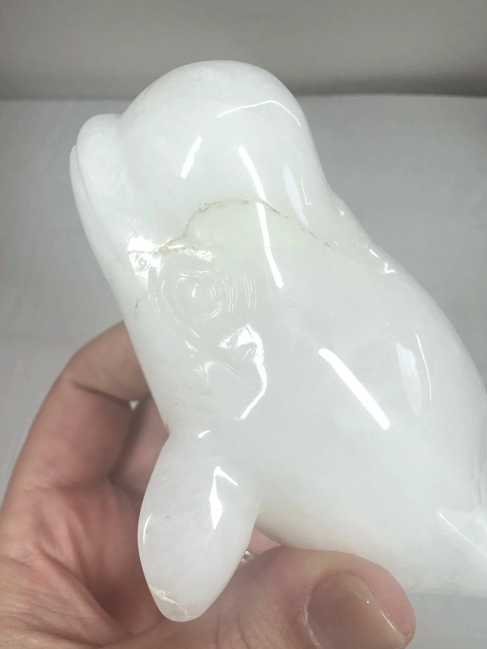 Leandro de Souza Snow Quartz Beluga Whale Sculpture