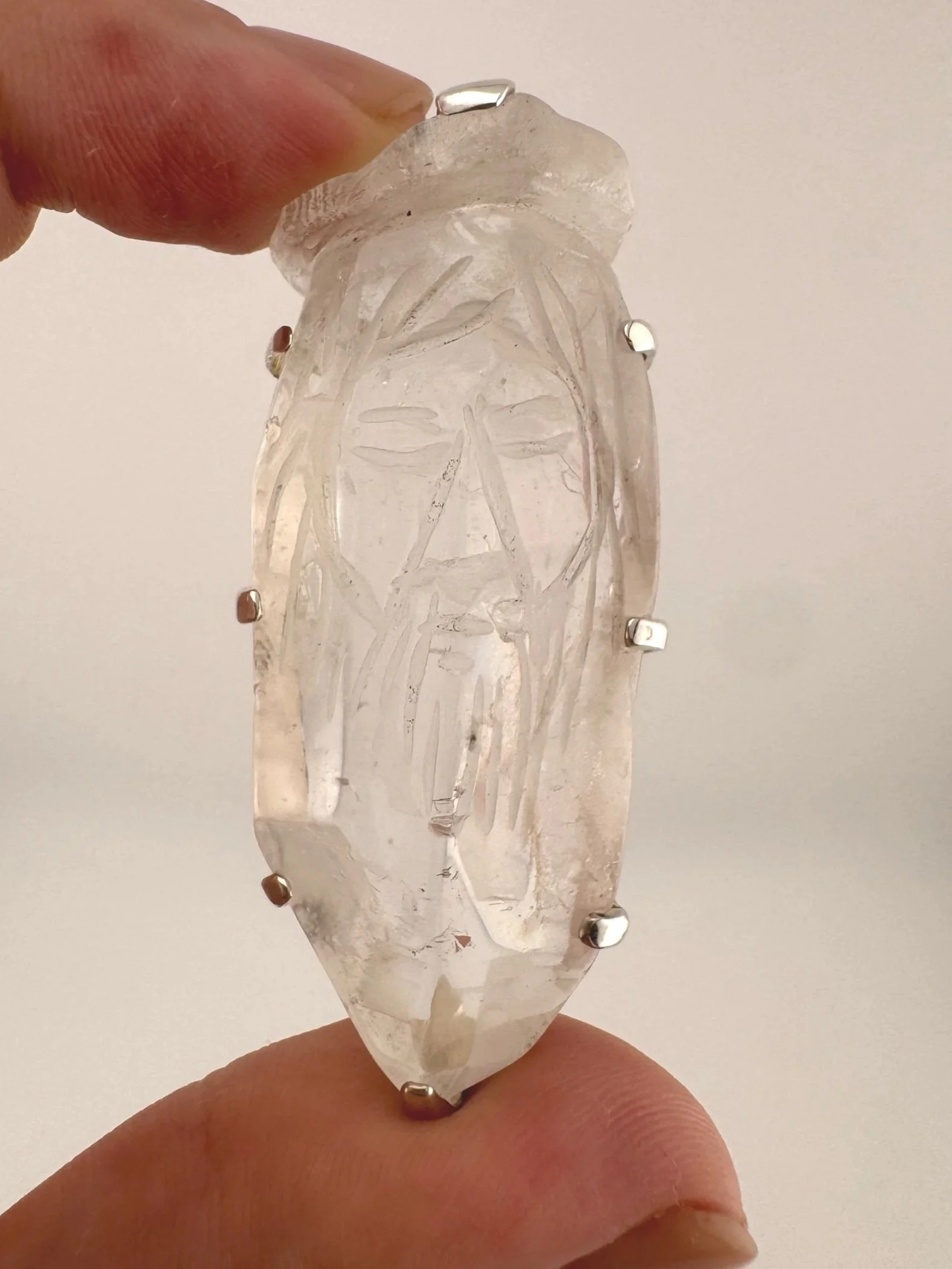 Leandro de Souza Cathedral Quartz Jesus Pendant