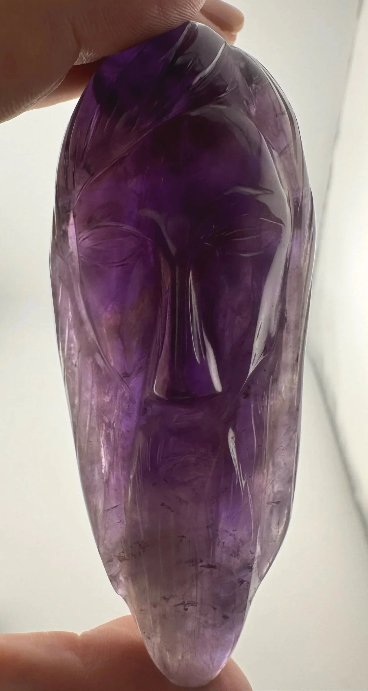 Leandro de Souza Phantom Amethyst with Citrine Jesus Carving