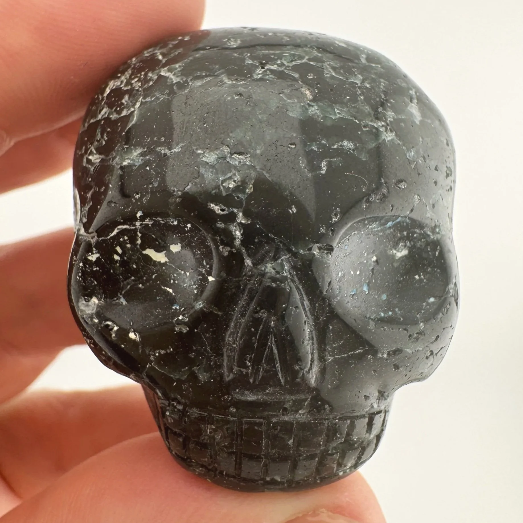 Leandro de Souza Blue Tourmaline Palm Skull