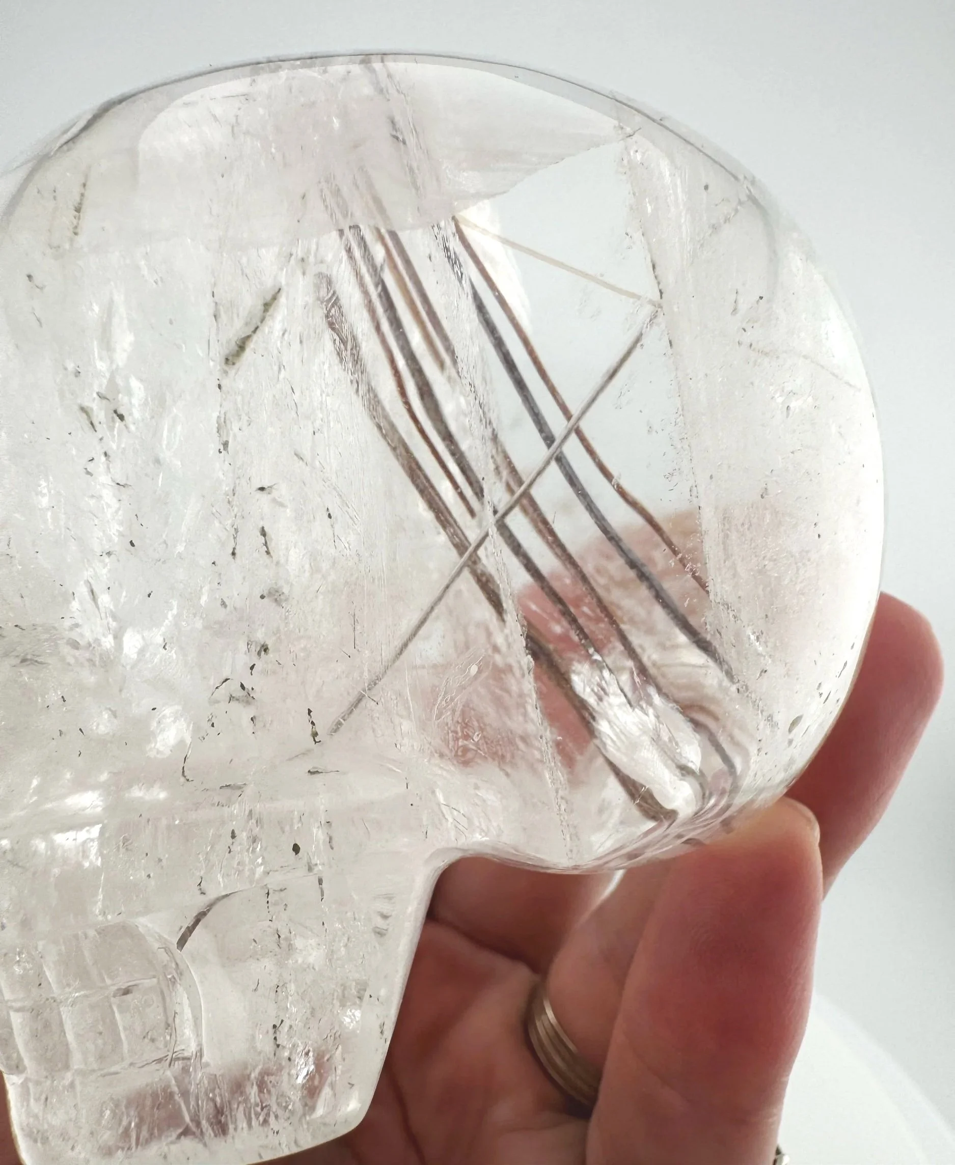 Leandro de Souza Red Rutile in Quartz Skull