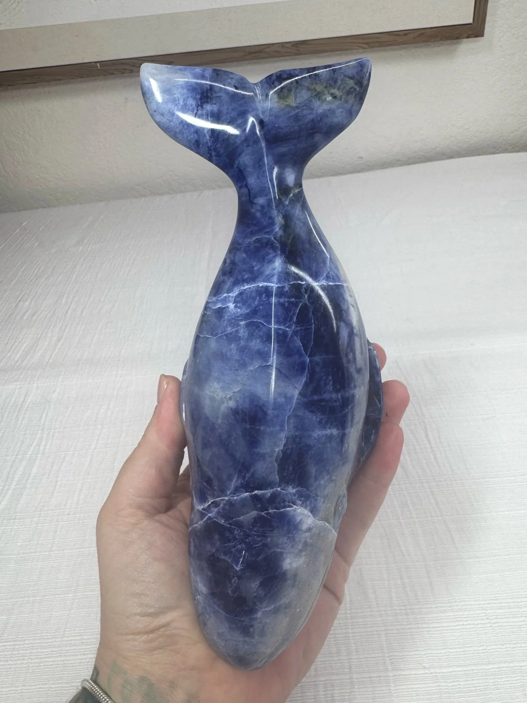 Leandro de Souza Sodalite Humpback Whale Sculpture
