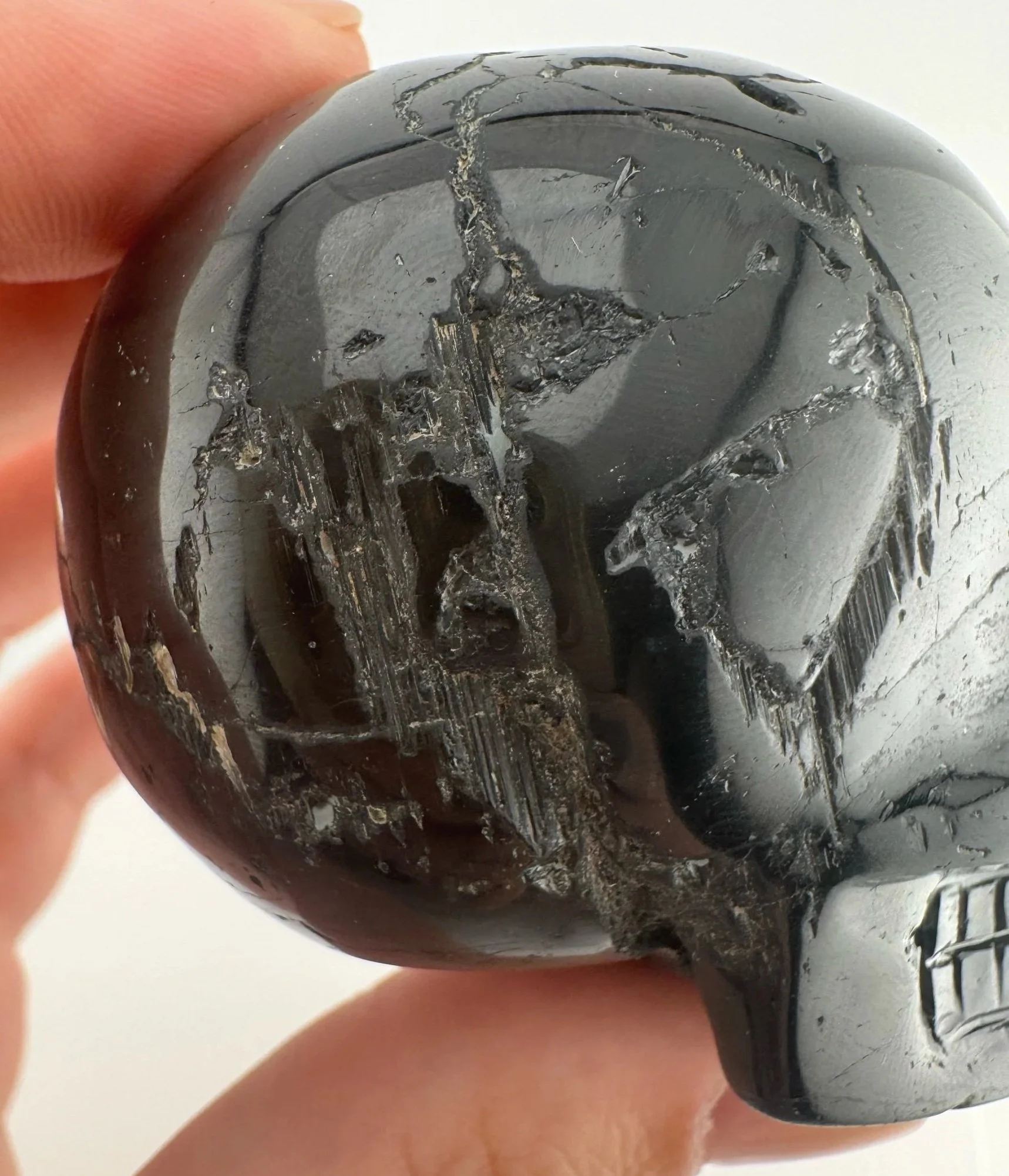 Leandro de Souza Black Tourmaline Skull