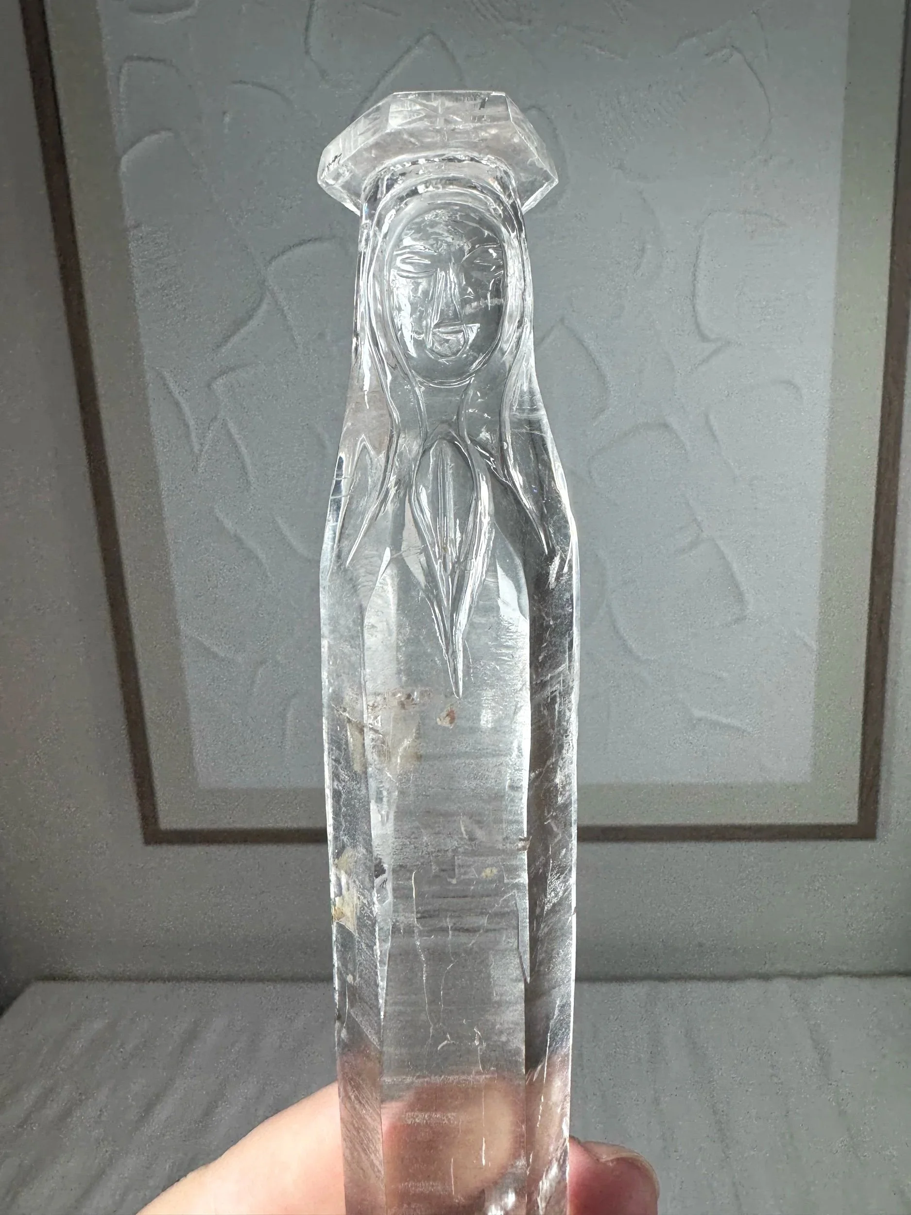 Leandro de Souza Cathedral Quartz Mother Mary Wand