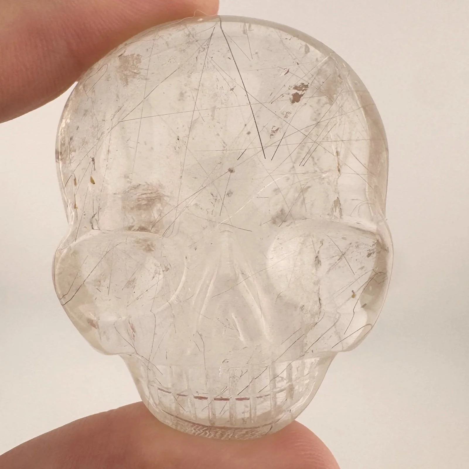 Leandro de Souza Rutilated Quartz Magical Child Palm Skull