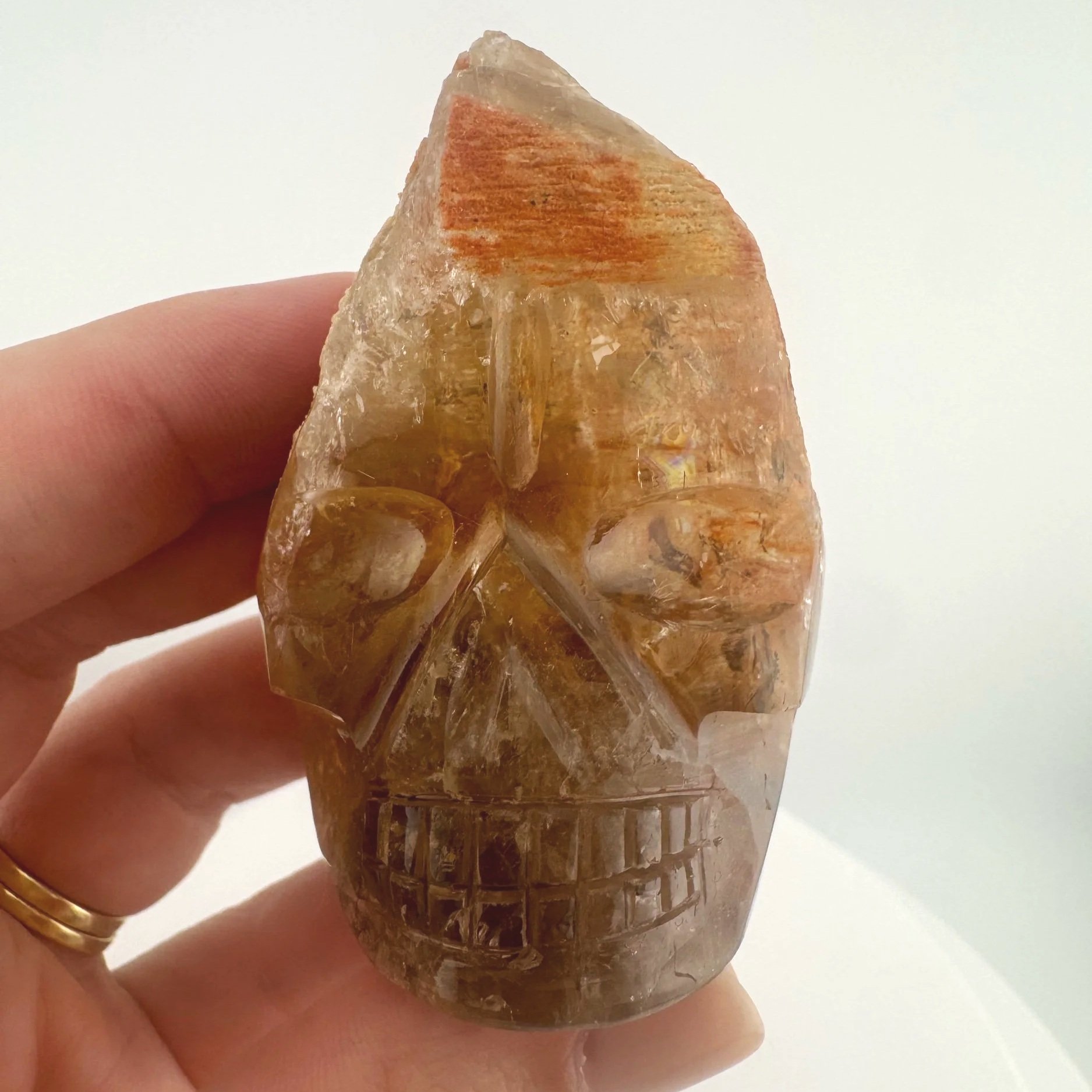 Igor de Souza Morion Tangerine Quartz Shaman Skull