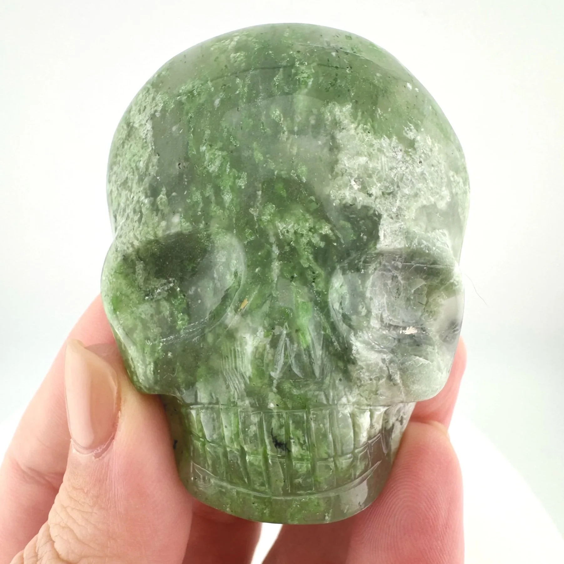 Leandro de Souza Chlorite Chalcedony Magical Child Palm Skull