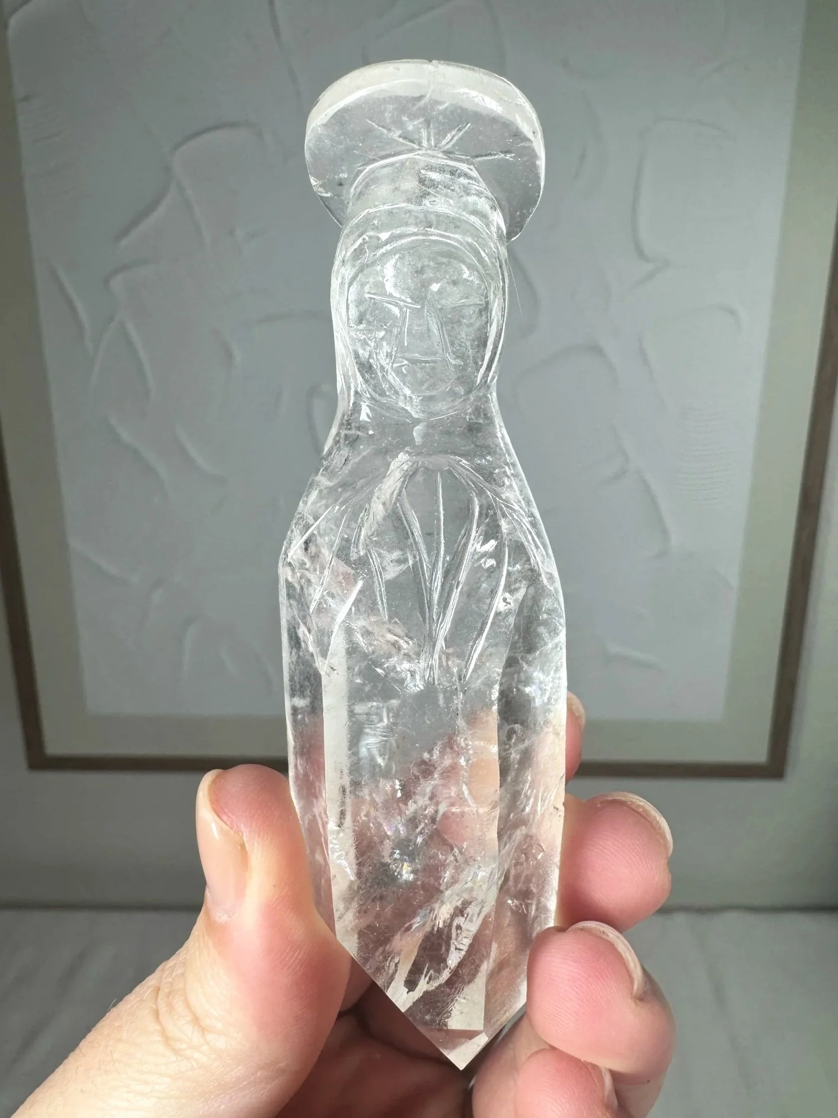 Leandro de Souza Cathedral Quartz Mother Mary Wand