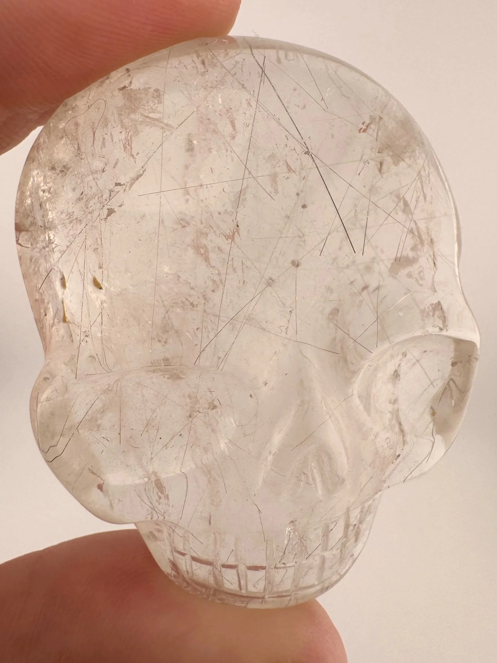Leandro de Souza Rutilated Quartz Magical Child Palm Skull