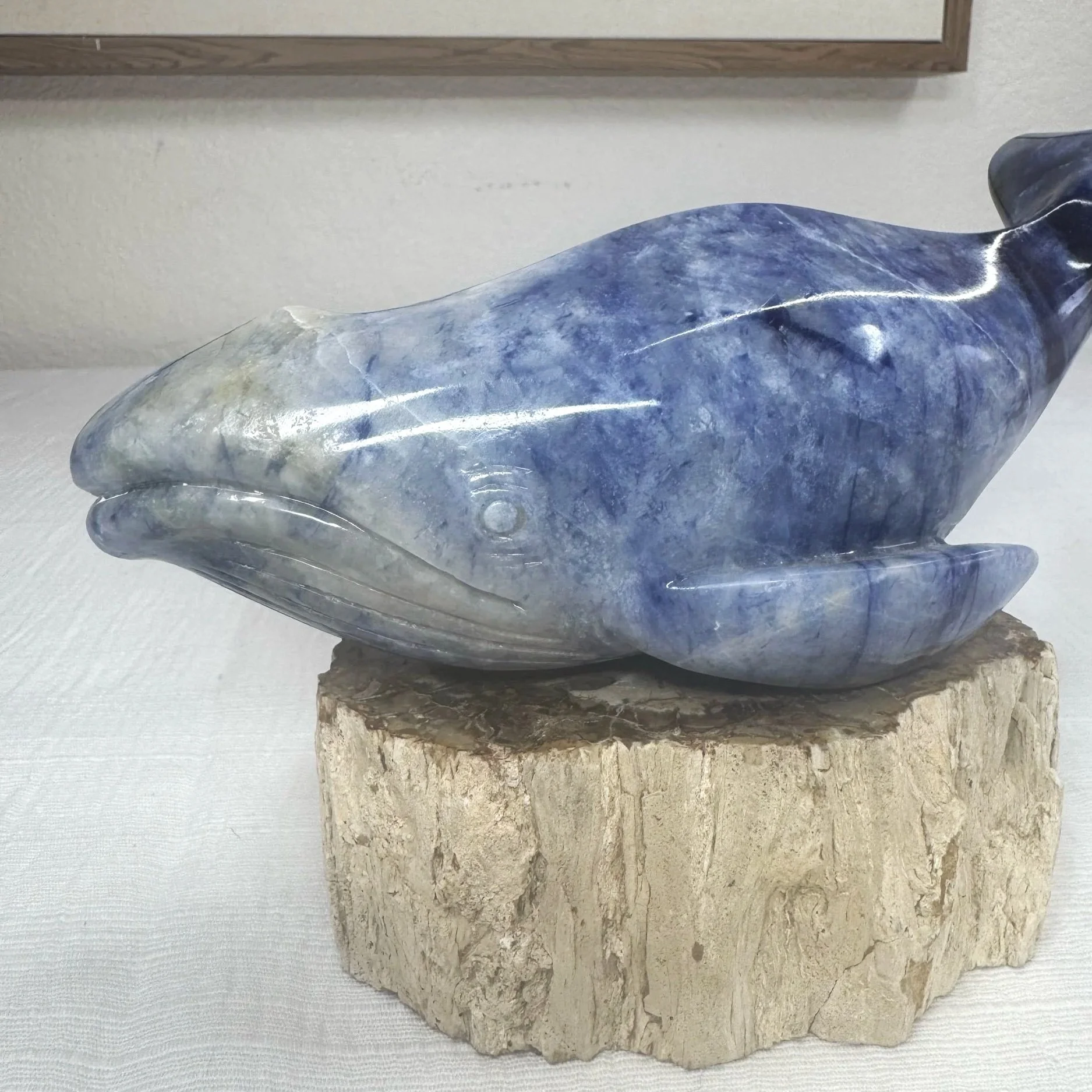 Leandro de Souza Sodalite Humpback Whale Sculpture