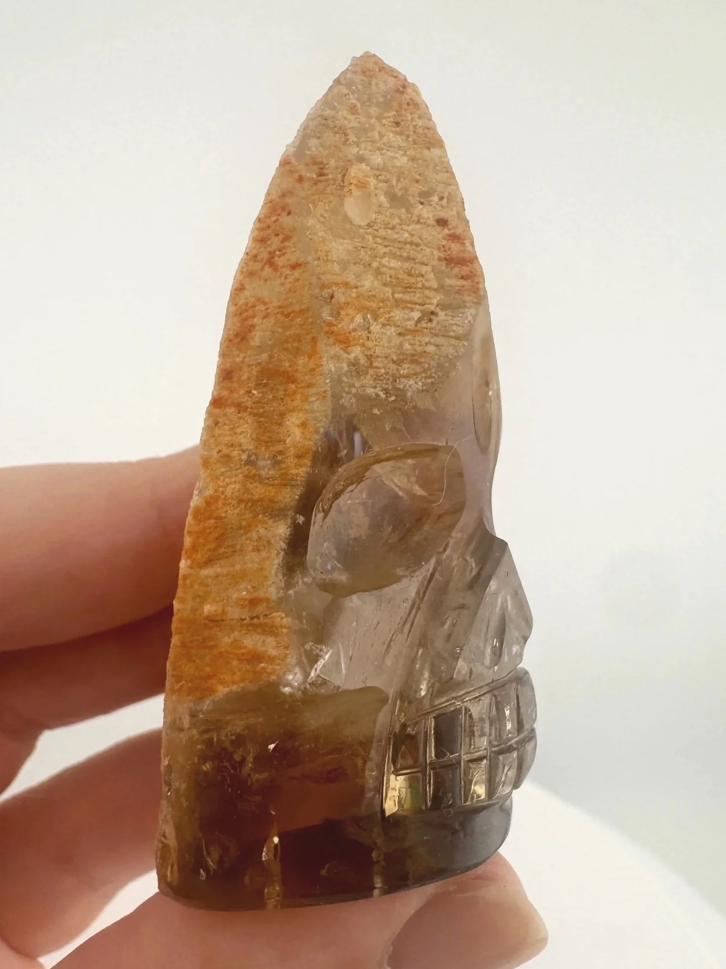 Igor de Souza Morion Tangerine Quartz Shaman Skull