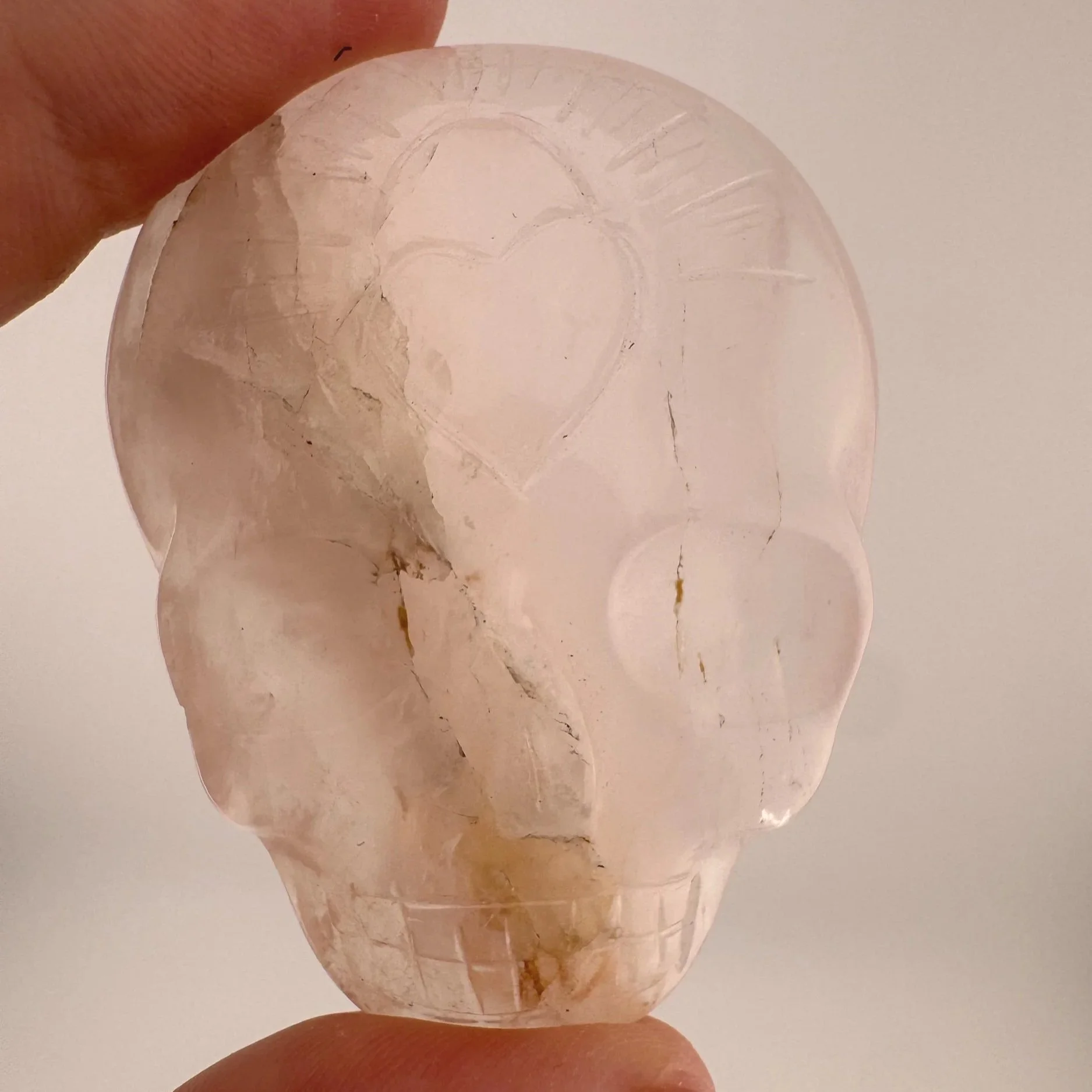 Leandro de Souza Rose Quartz Palm Skull
