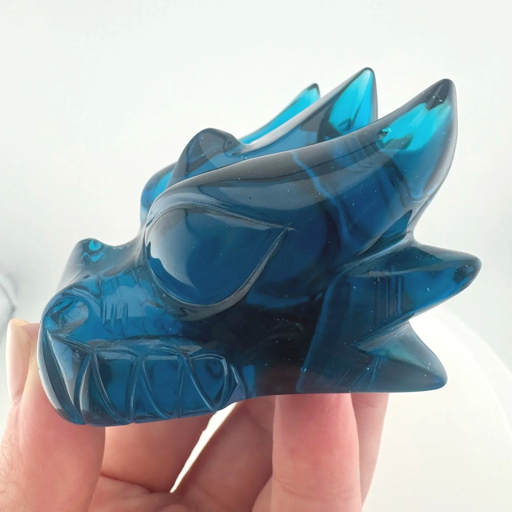 Leandro de Souza Blue Obsidian Dragon Skull
