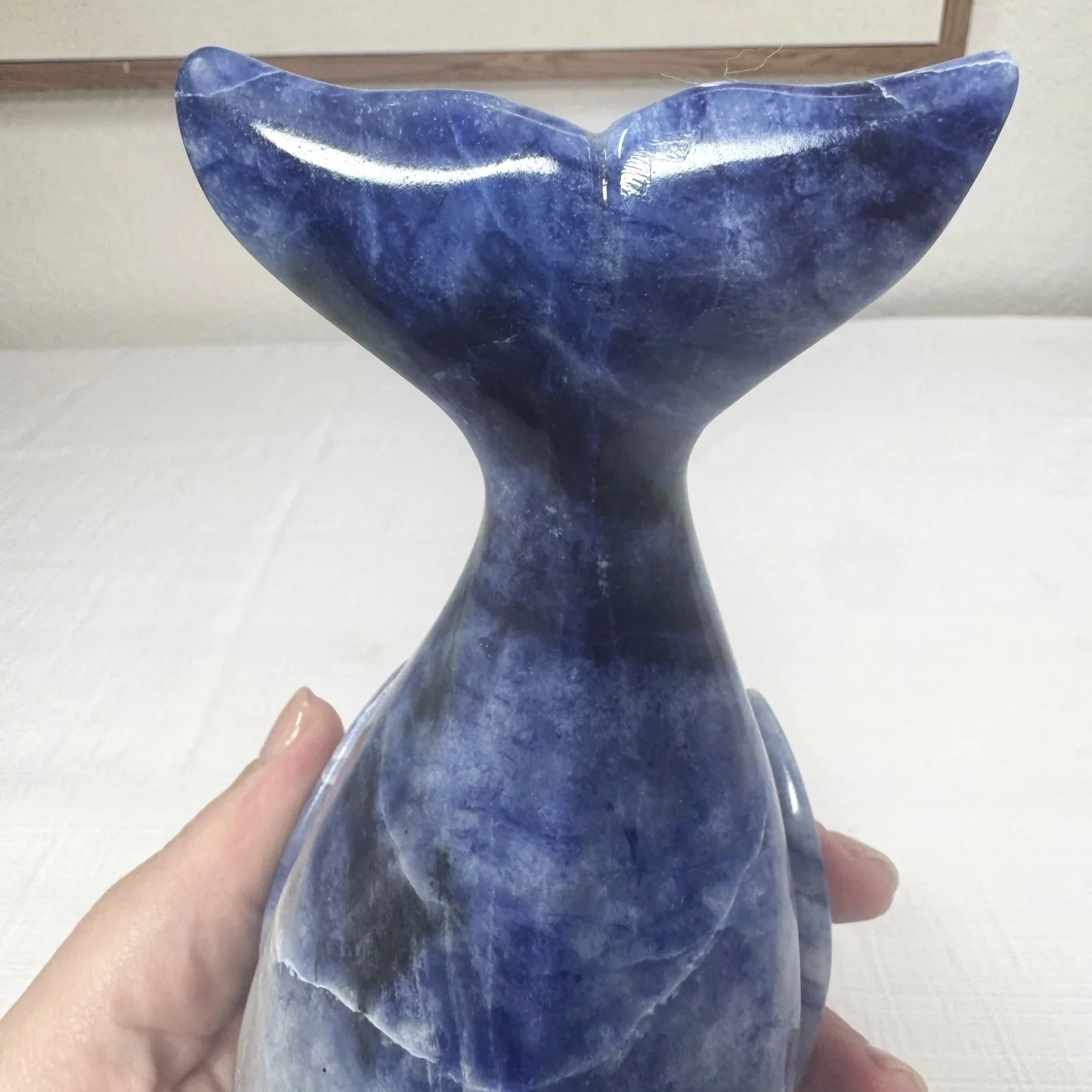 Leandro de Souza Sodalite Humpback Whale Sculpture