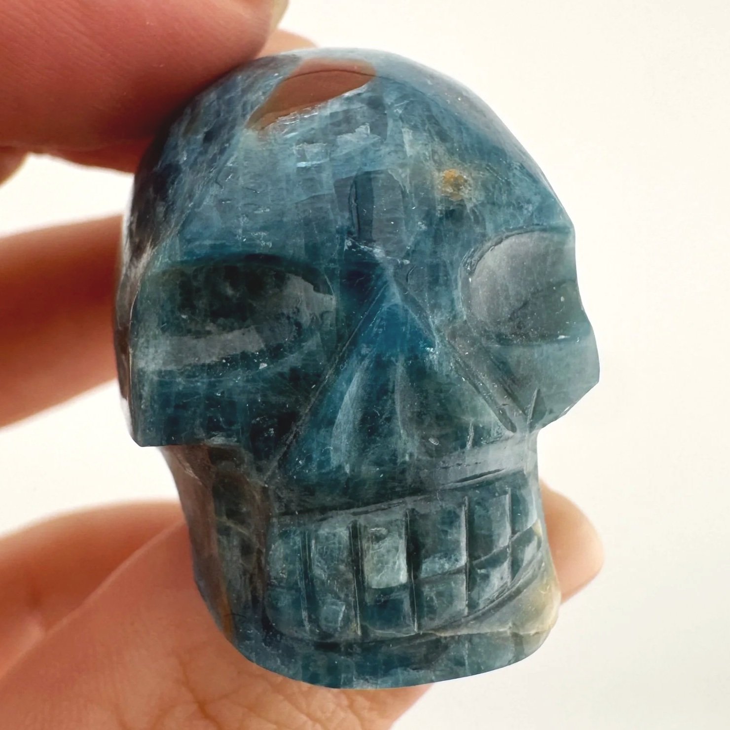 Igor de Souza Blue Apatite Shaman Skull