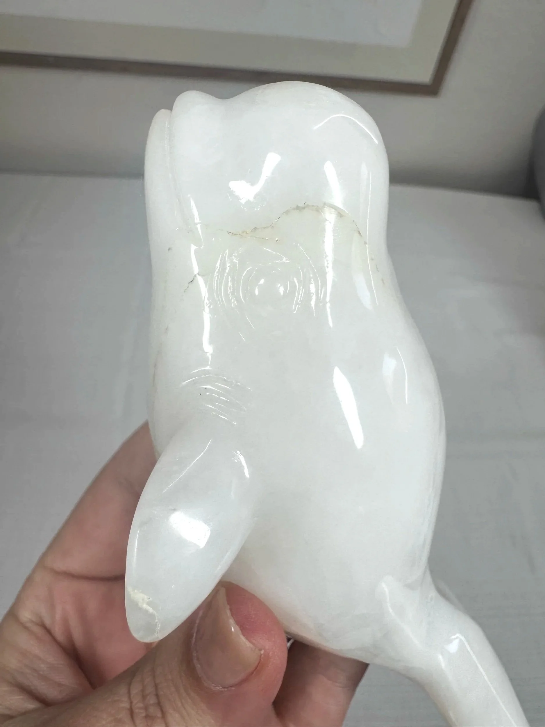 Leandro de Souza Snow Quartz Beluga Whale Sculpture
