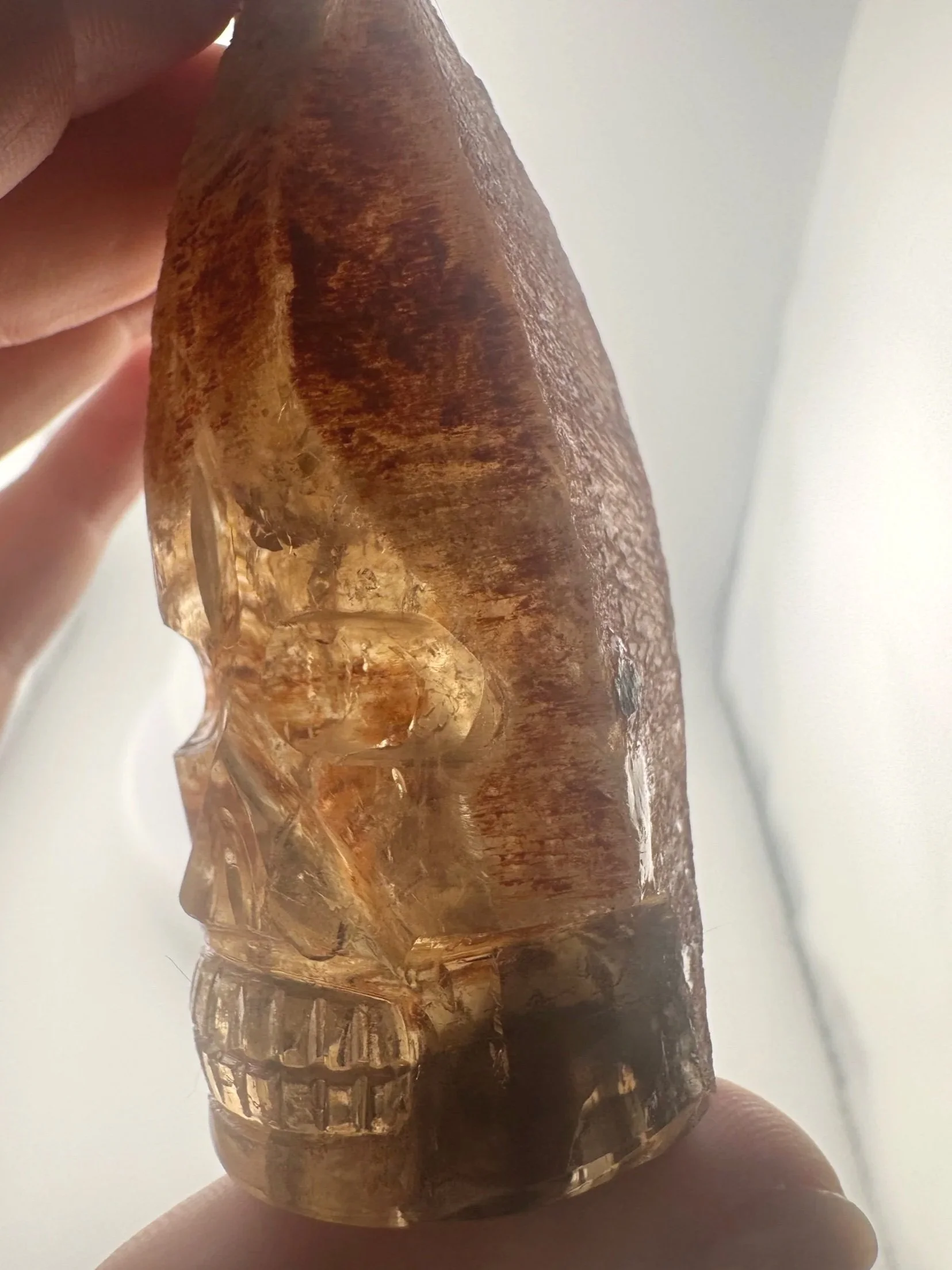 Igor de Souza Morion Tangerine Quartz Shaman Skull