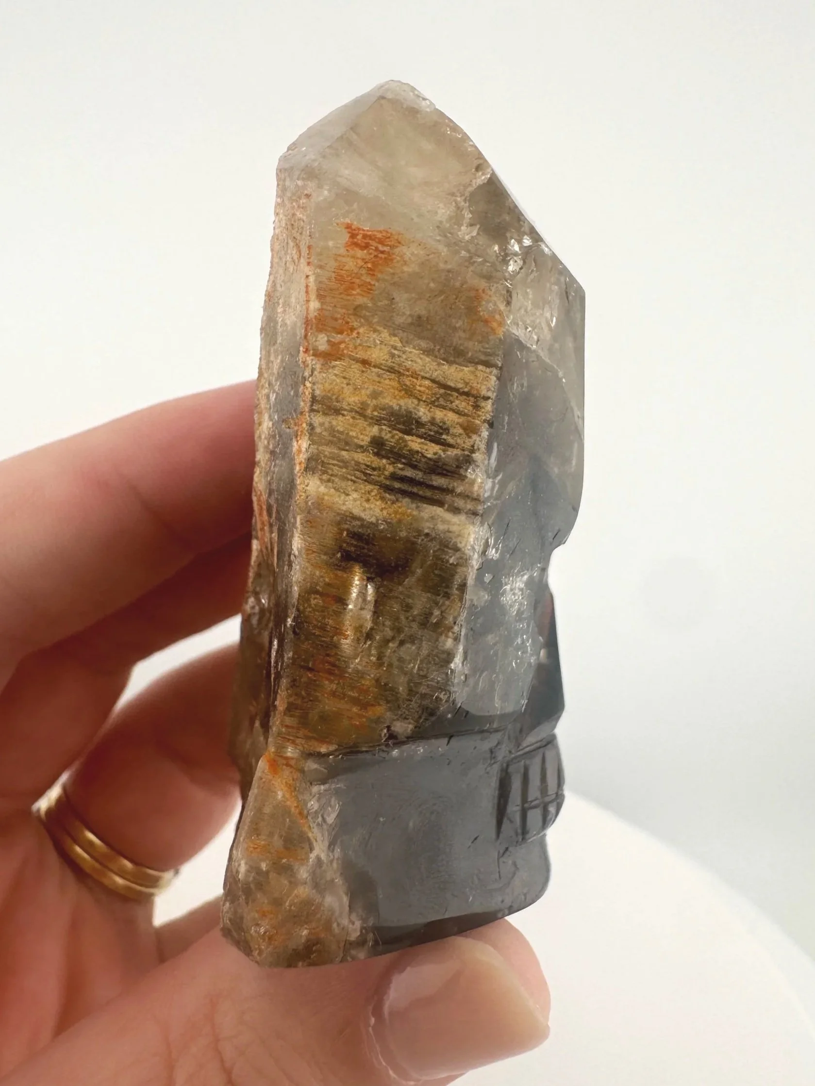 Igor de Souza Morion Tangerine Quartz Shaman Skull