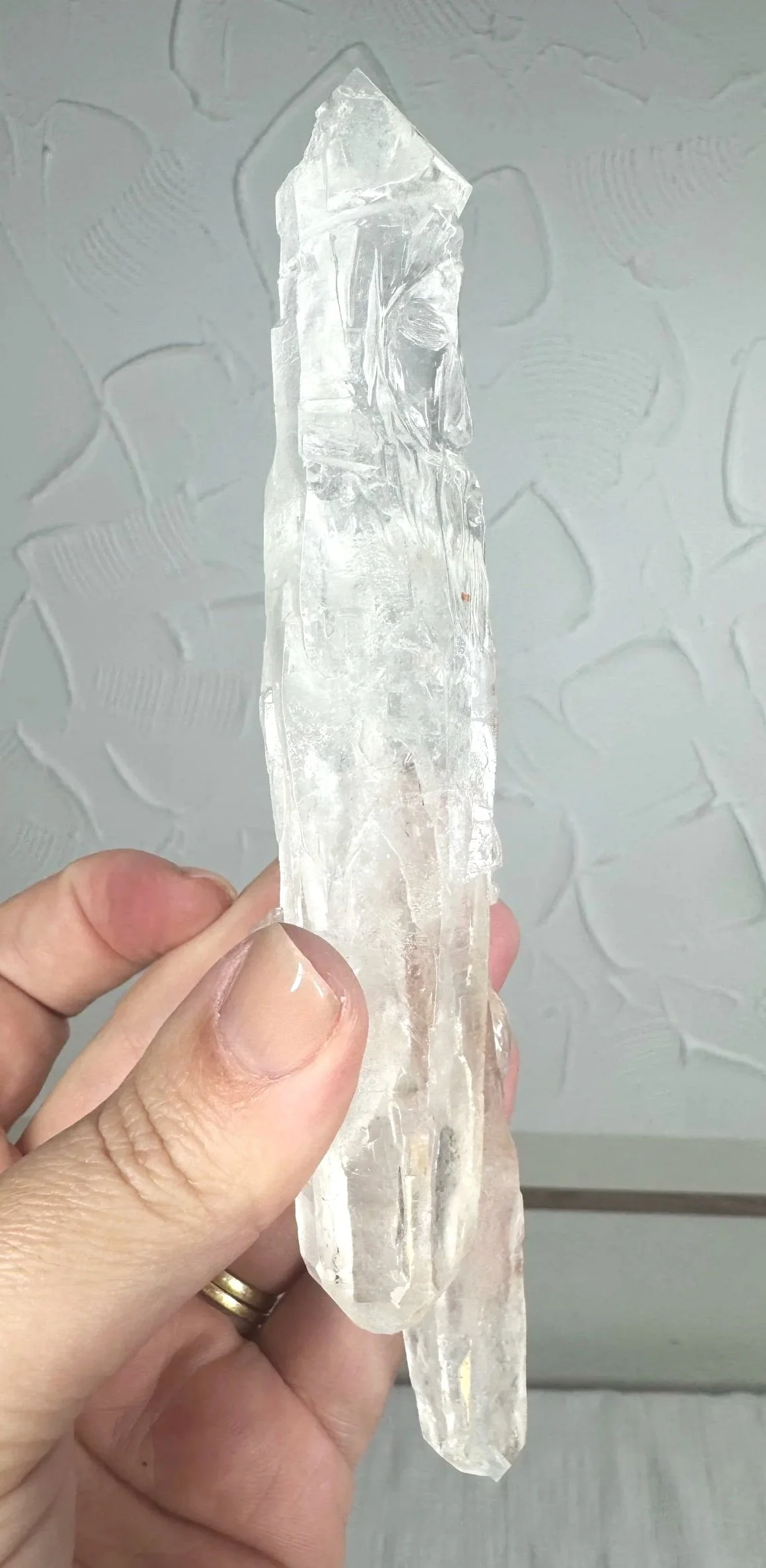 Leandro de Souza Cathedral Quartz Jesus and Mary Wand
