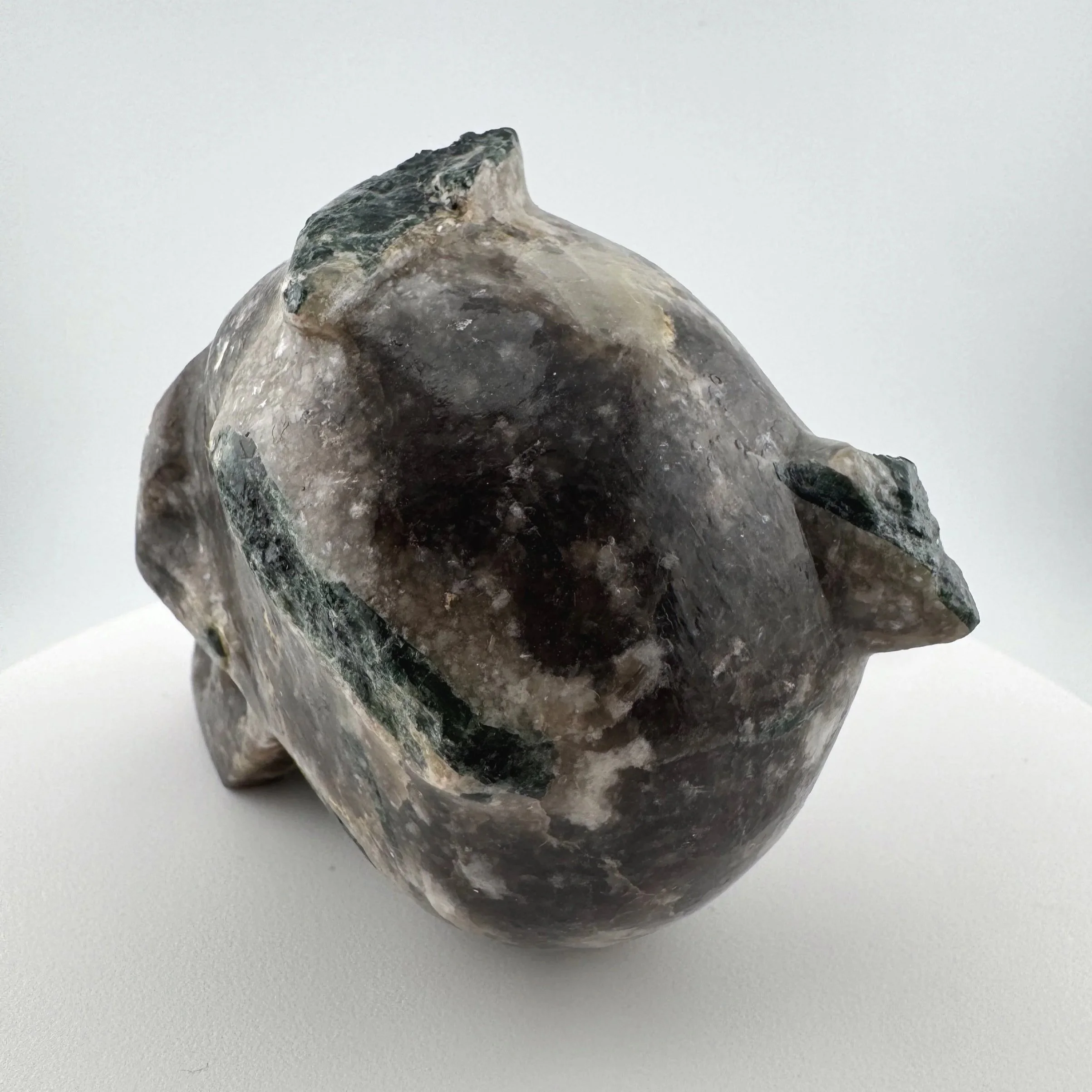 Leandro de Souza Tourmaline in Smoky Quartz Skull