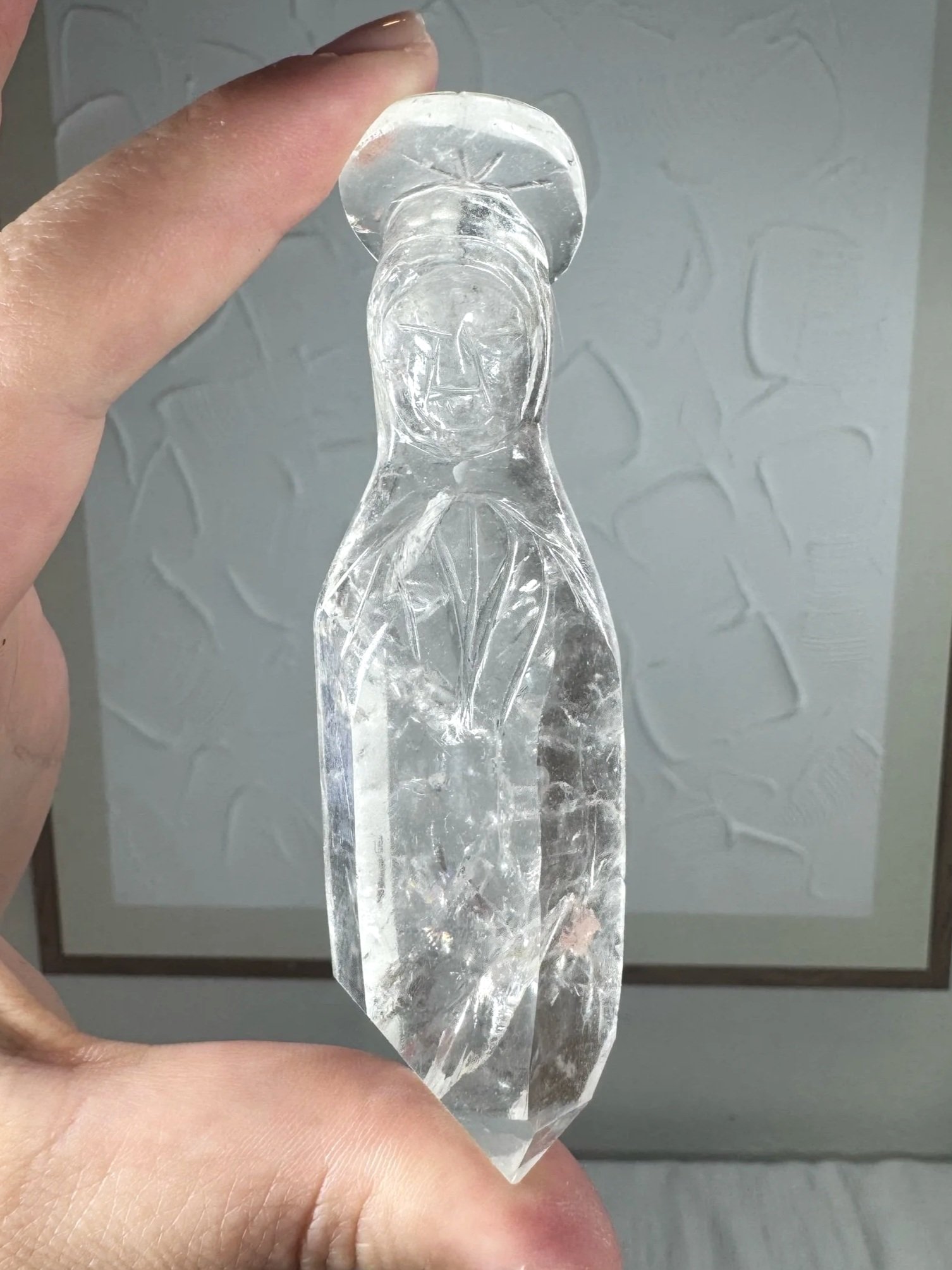 Leandro de Souza Cathedral Quartz Mother Mary Wand