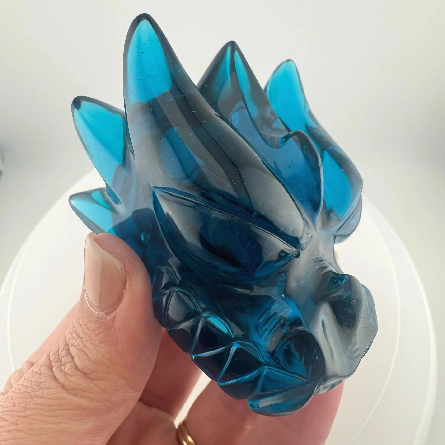 Leandro de Souza Blue Obsidian Dragon Skull