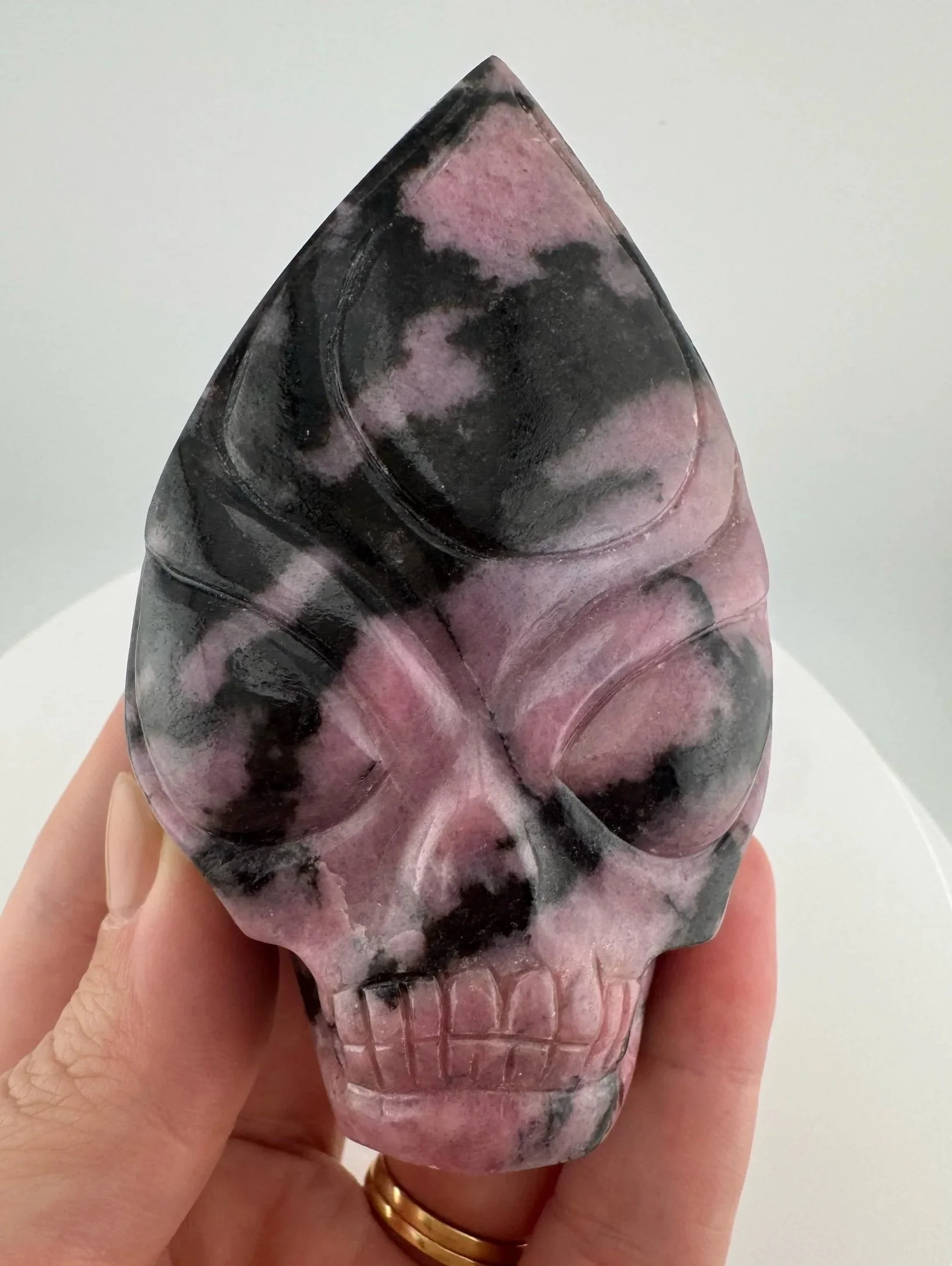 Leandro de Souza Rhodonite Flame Skull