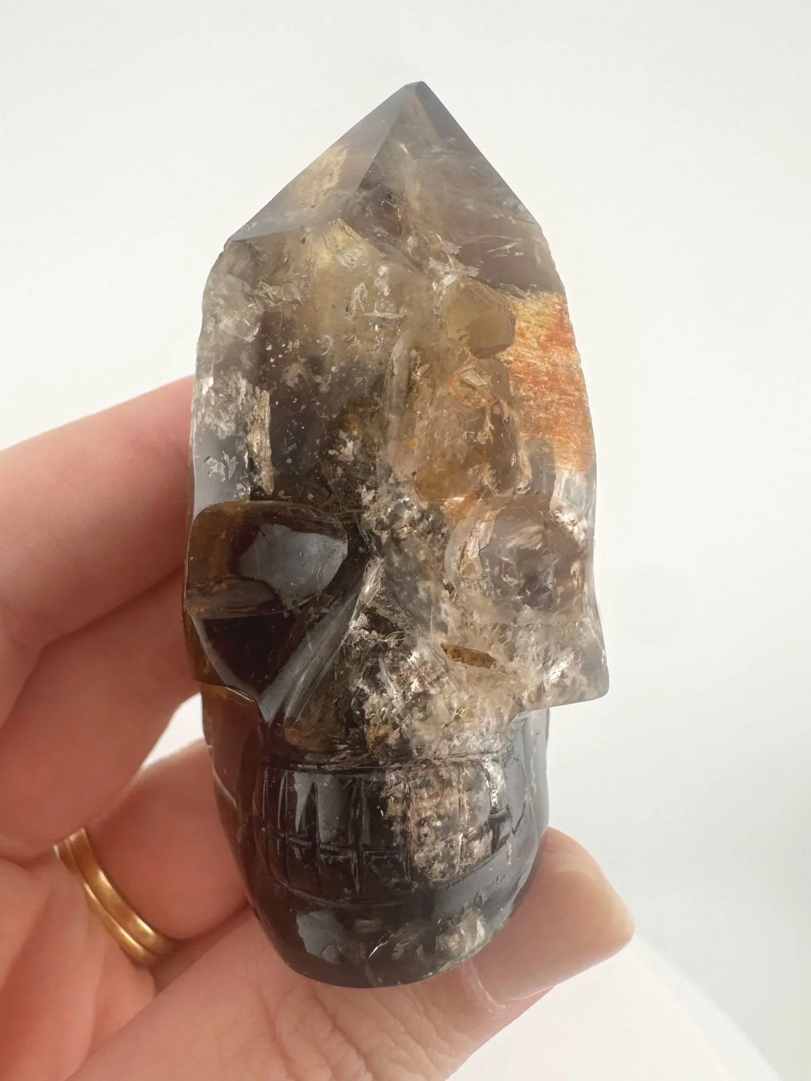 Igor de Souza Morion Tangerine Quartz Shaman Skull