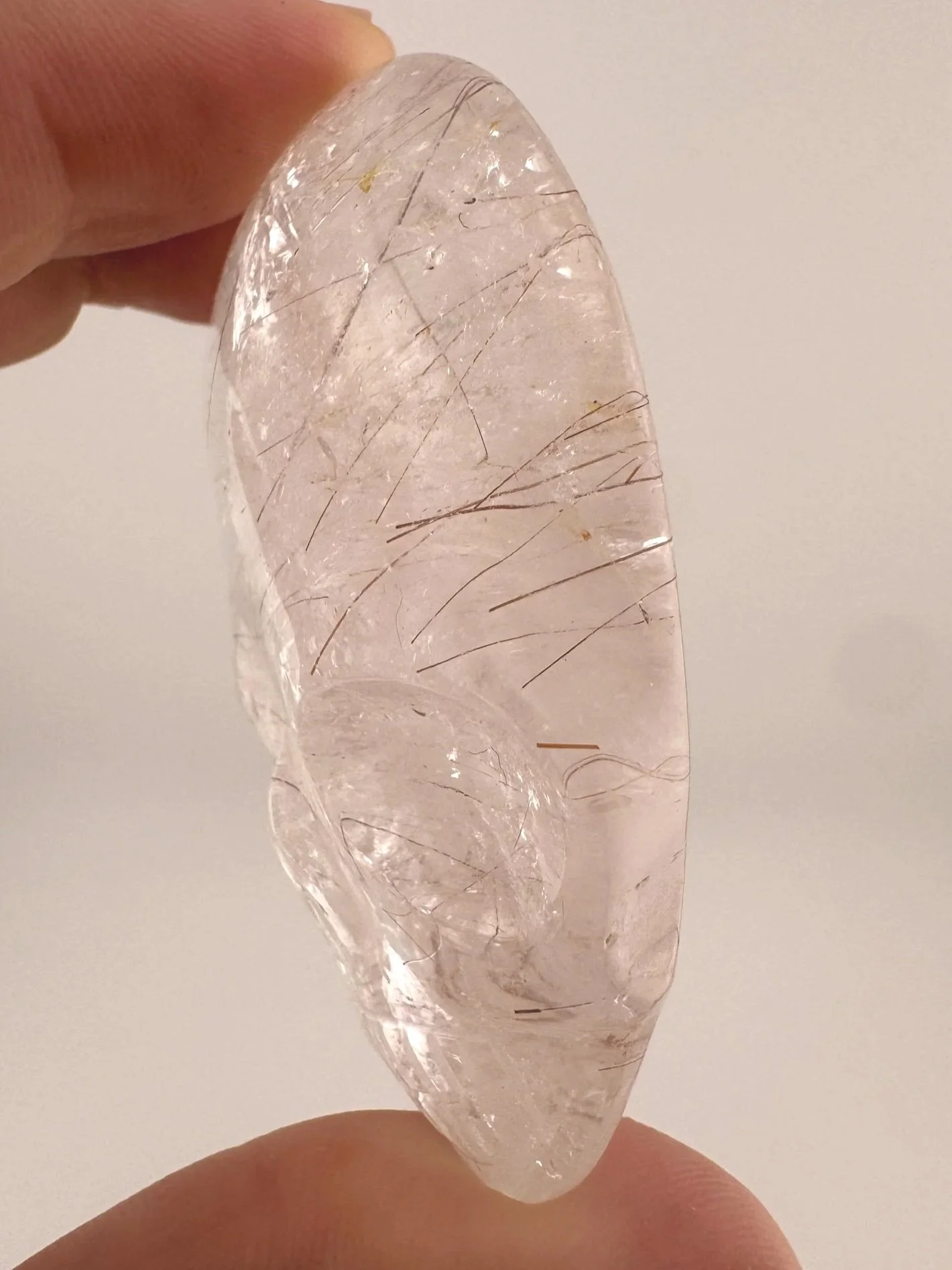 Leandro de Souza Red Rutile in Quartz Magical Child Palm Skull
