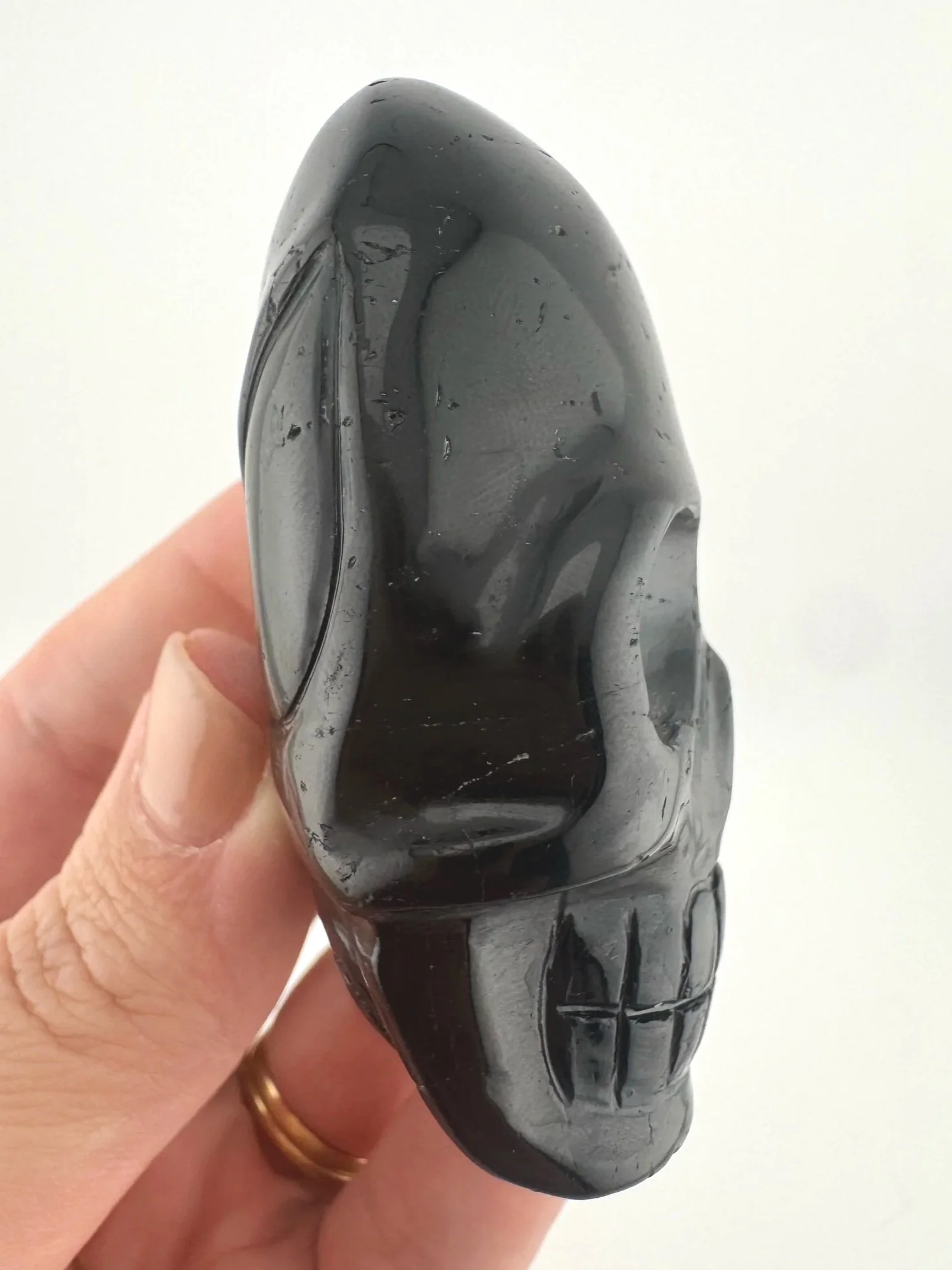Leandro de Souza Blue Tourmaline Shaman Twin Flame Palm Skull