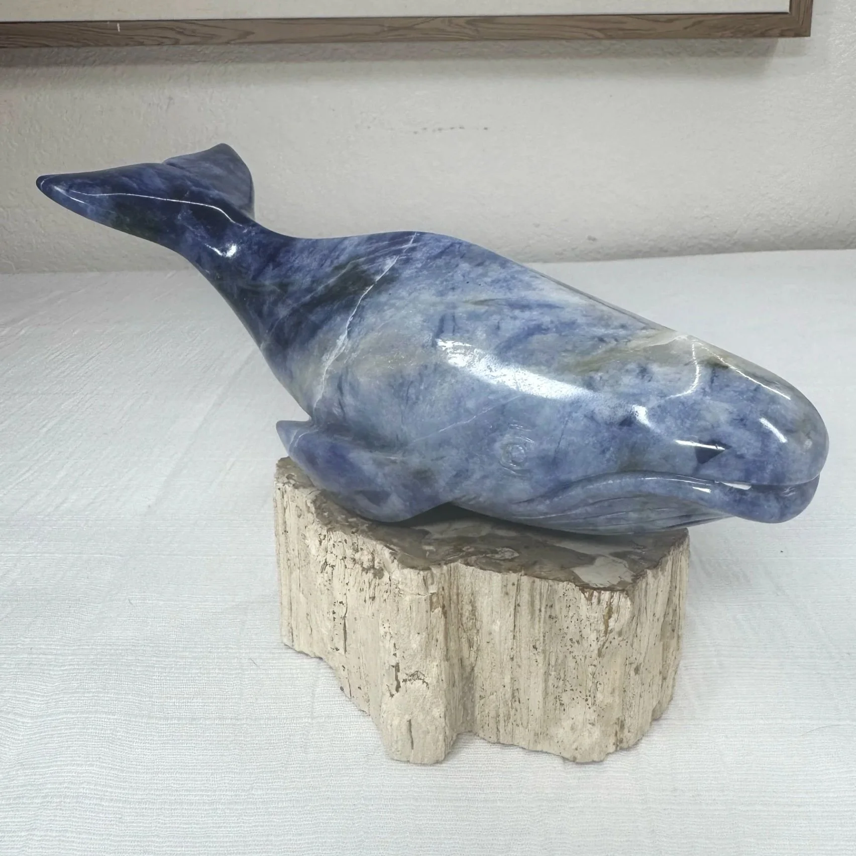 Leandro de Souza Sodalite Humpback Whale Sculpture