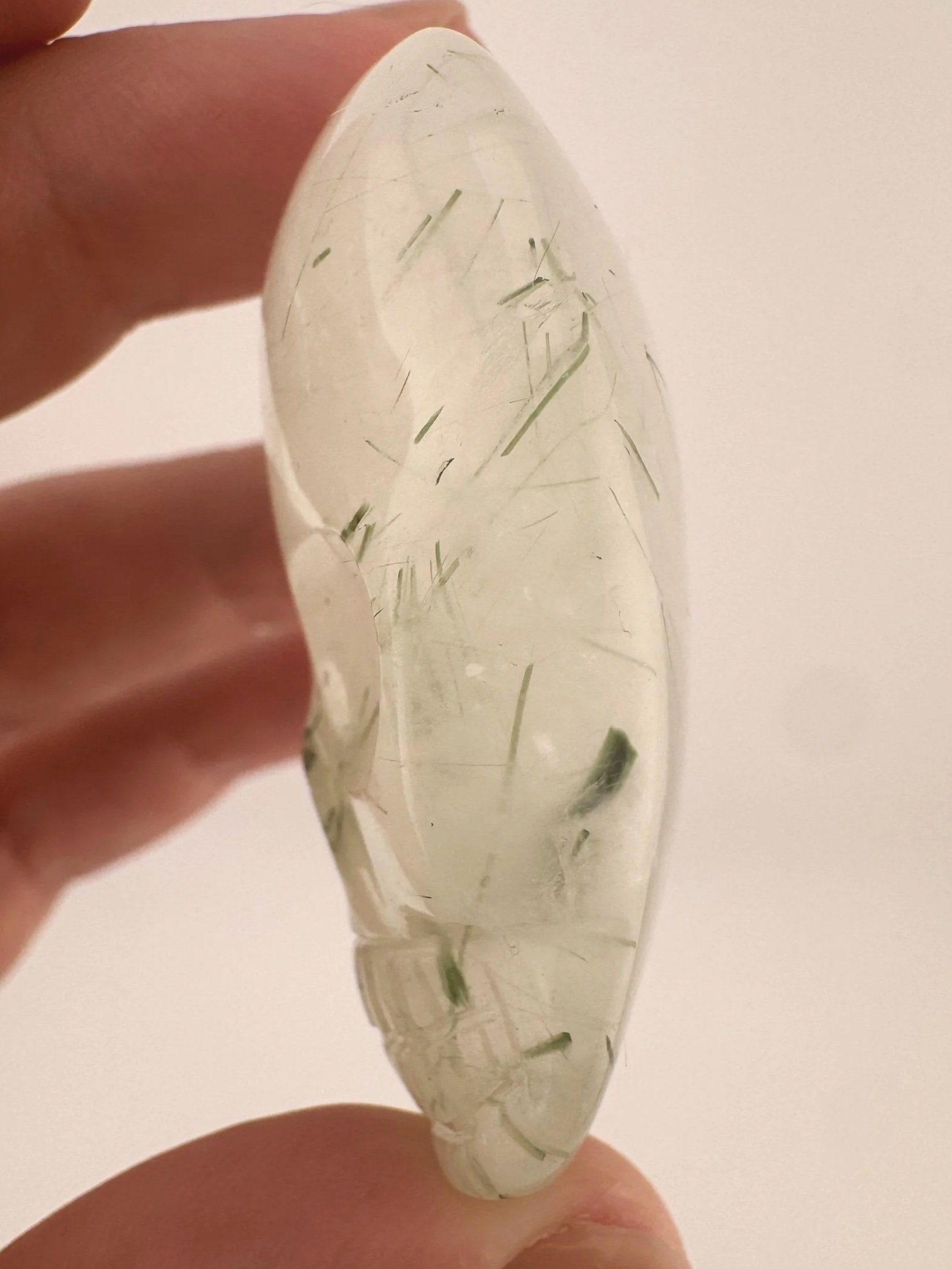 Leandro de Souza Epidote in Quartz Palm Skull