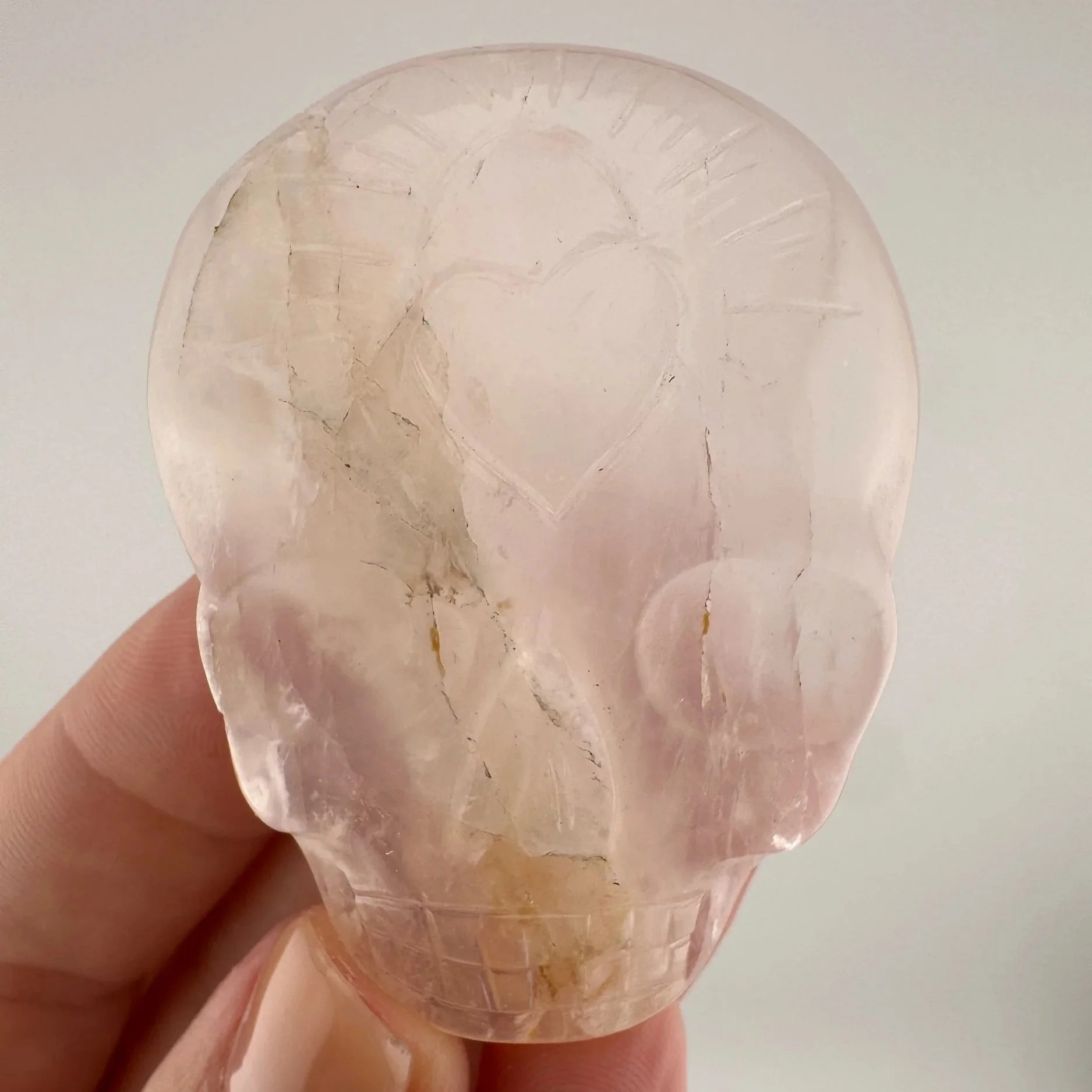 Leandro de Souza Rose Quartz Palm Skull