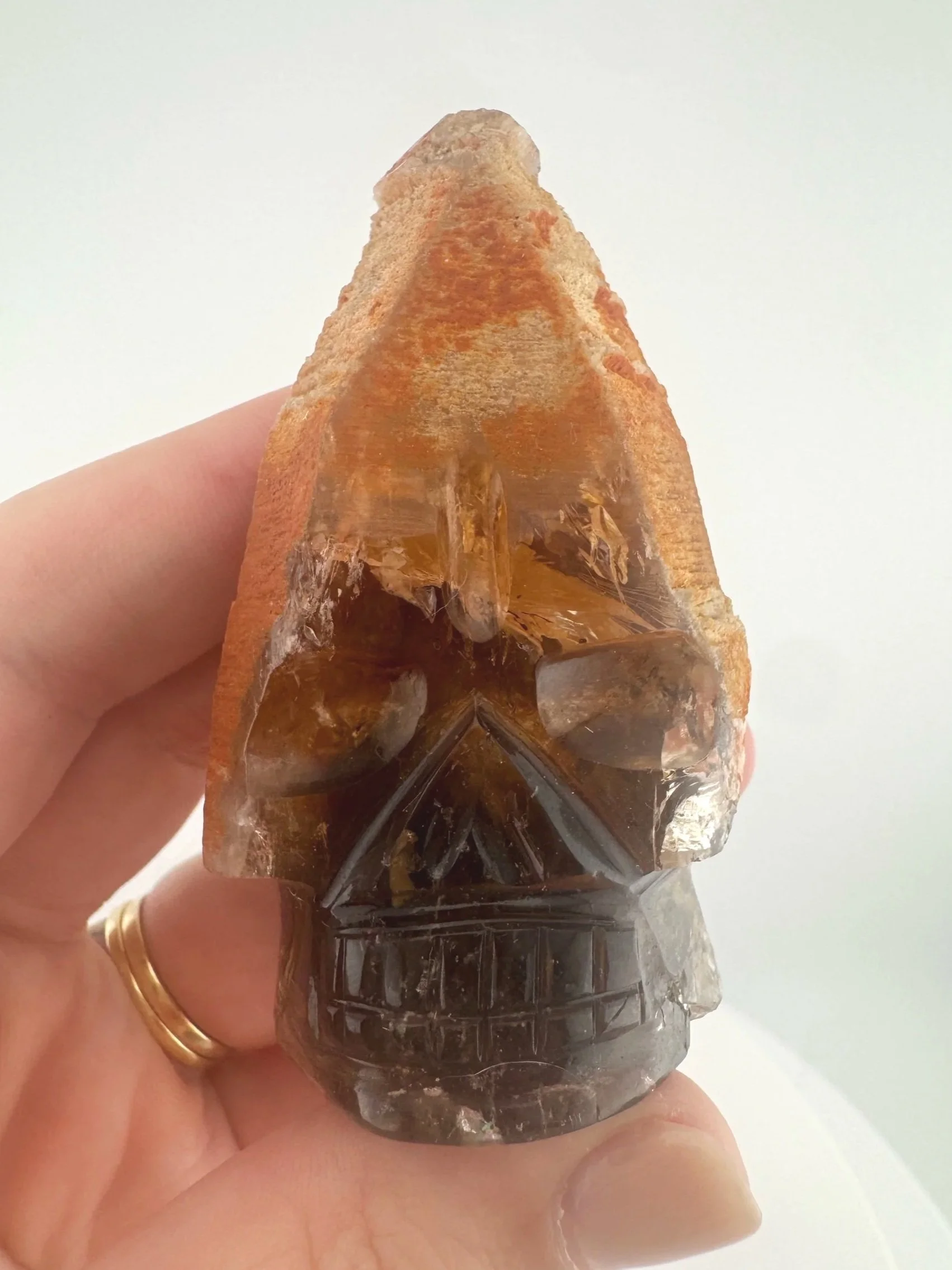 Igor de Souza Morion Tangerine Quartz Shaman Skull