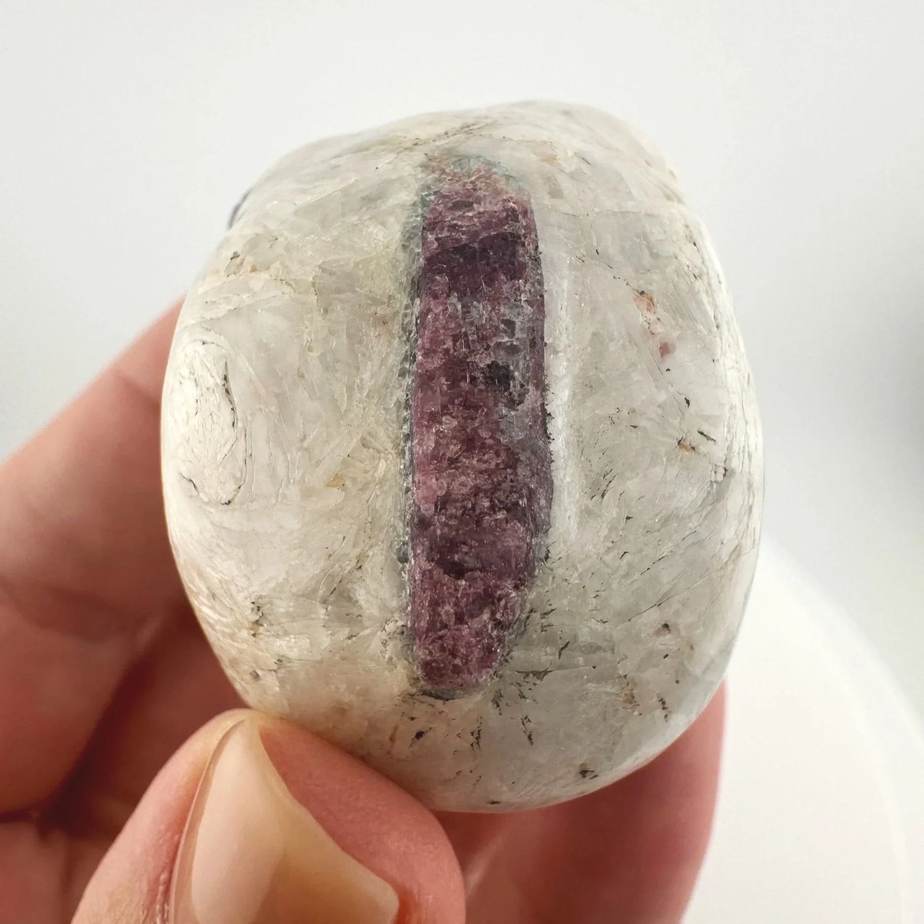 Leandro de Souza Pink Tourmaline in Feldspar Skull