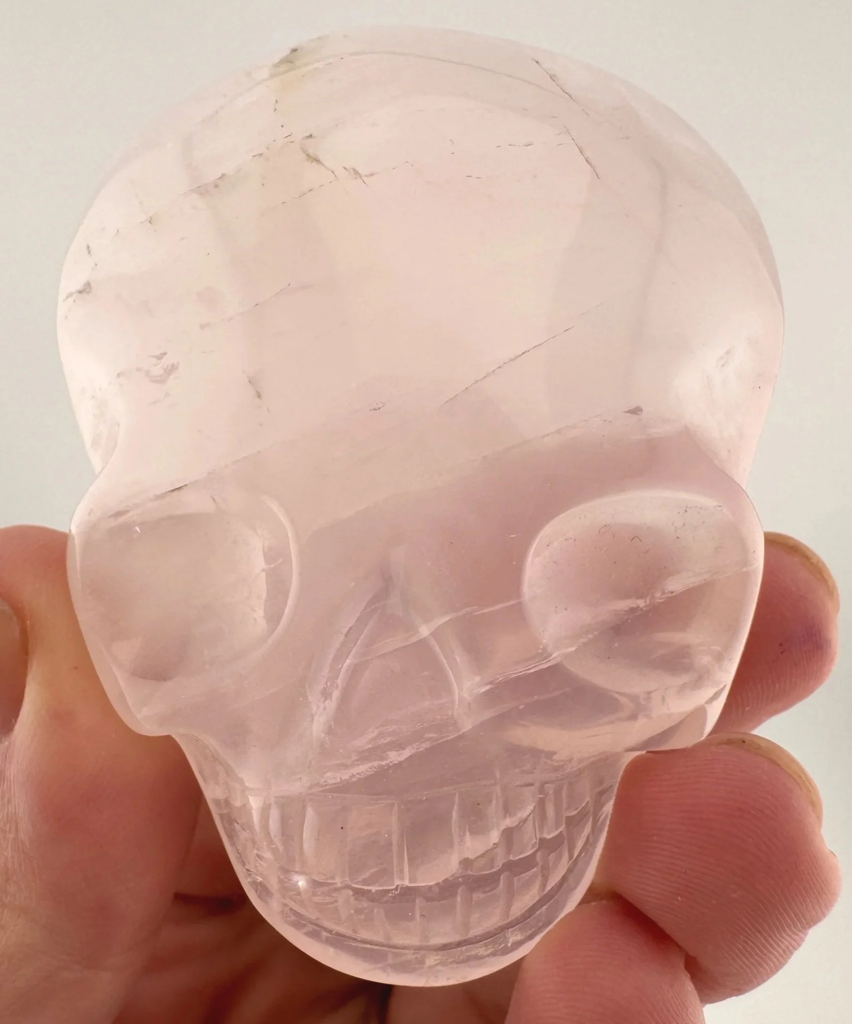 Leandro de Souza Rose Quartz Palm Skull