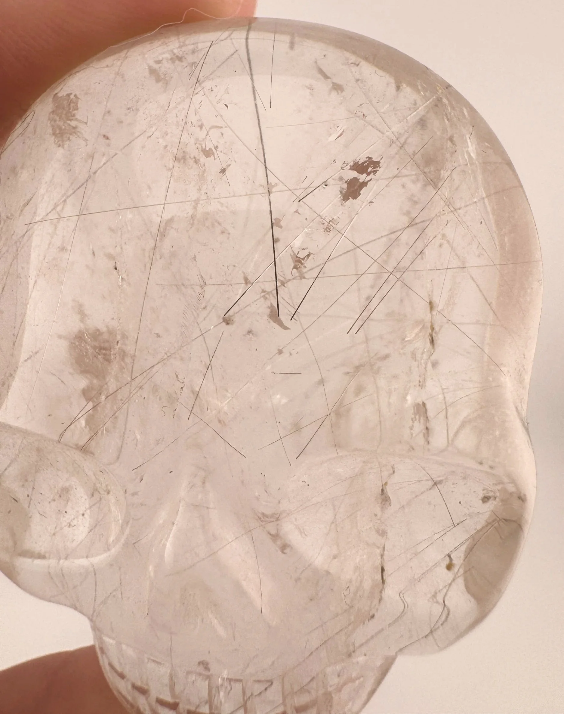 Leandro de Souza Rutilated Quartz Magical Child Palm Skull