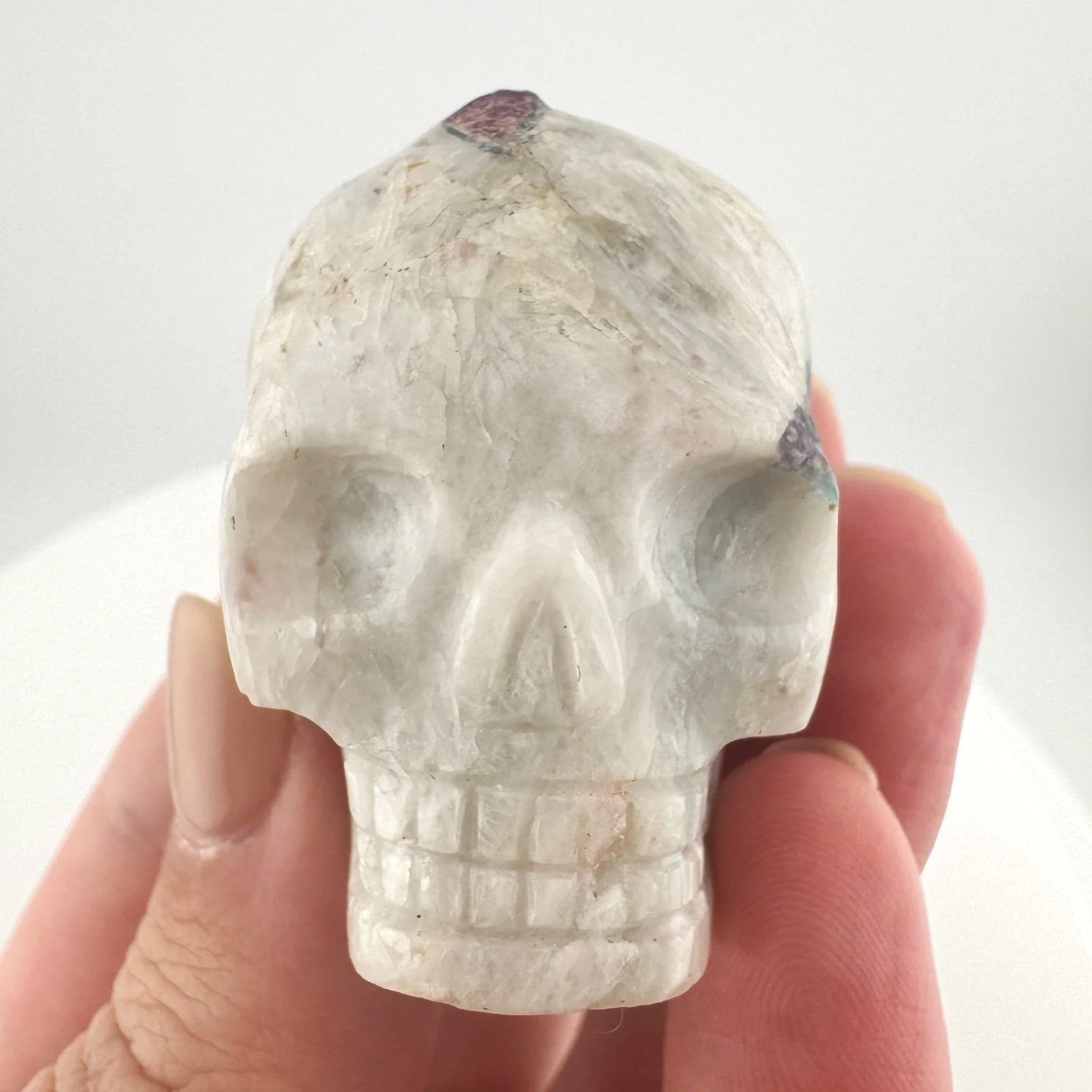 Leandro de Souza Pink Tourmaline in Feldspar Skull