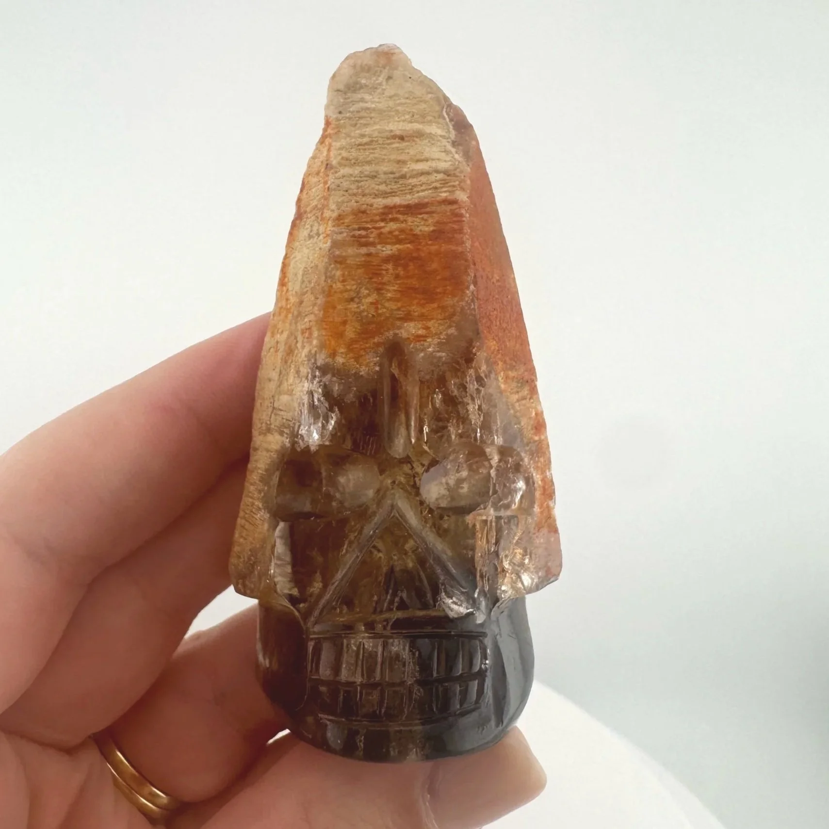 Igor de Souza Morion Tangerine Quartz Shaman Skull