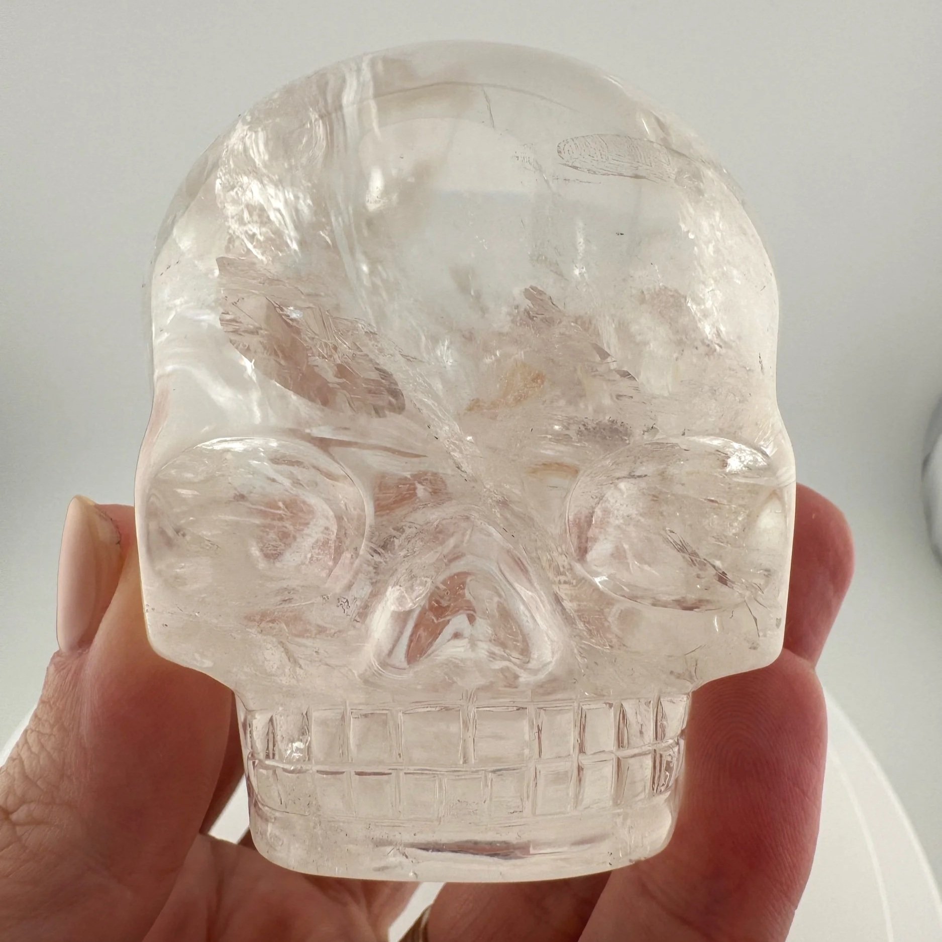 Sirius Quartz Magical Child Skull carved by Leandro de Souza