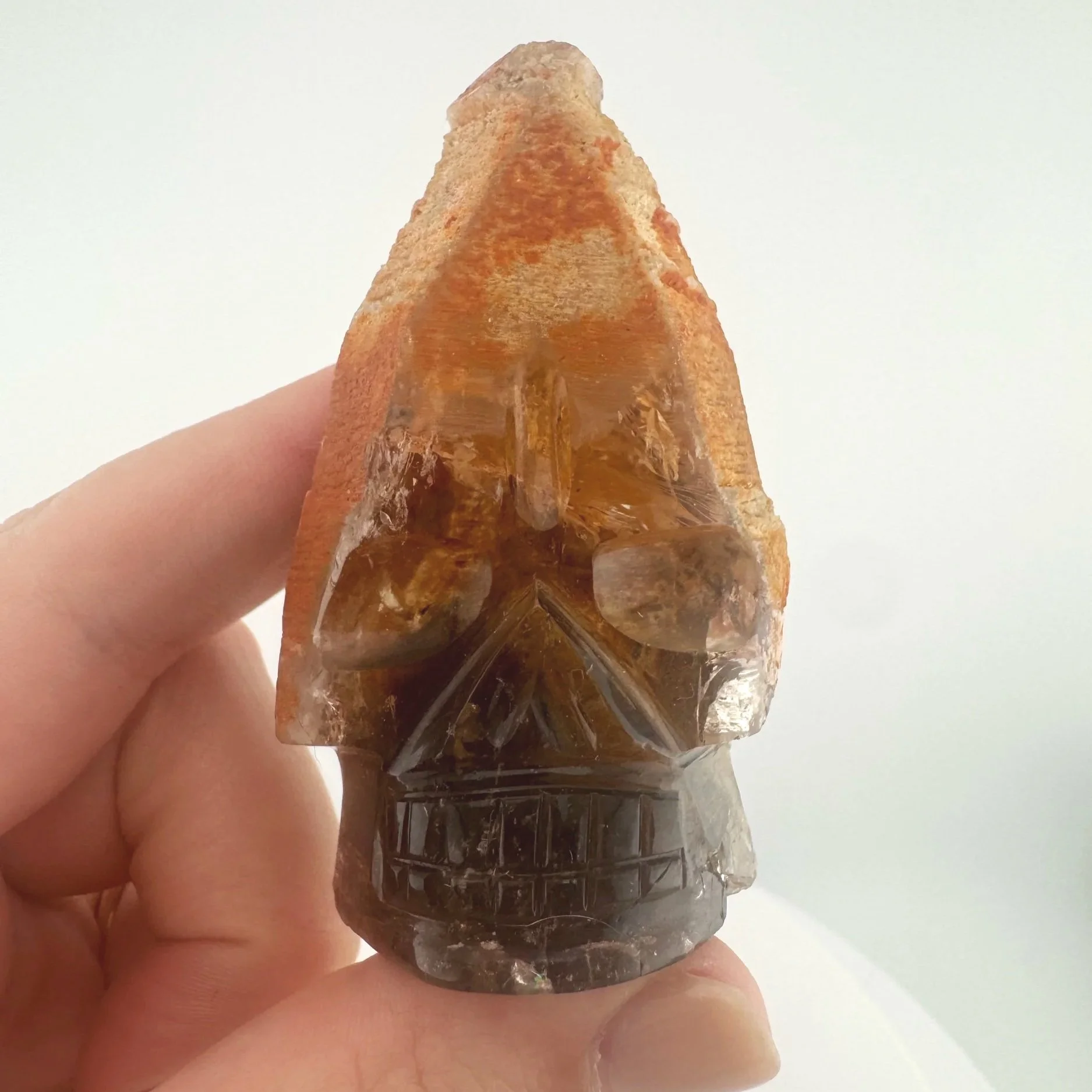 Igor de Souza Morion Tangerine Quartz Shaman Skull