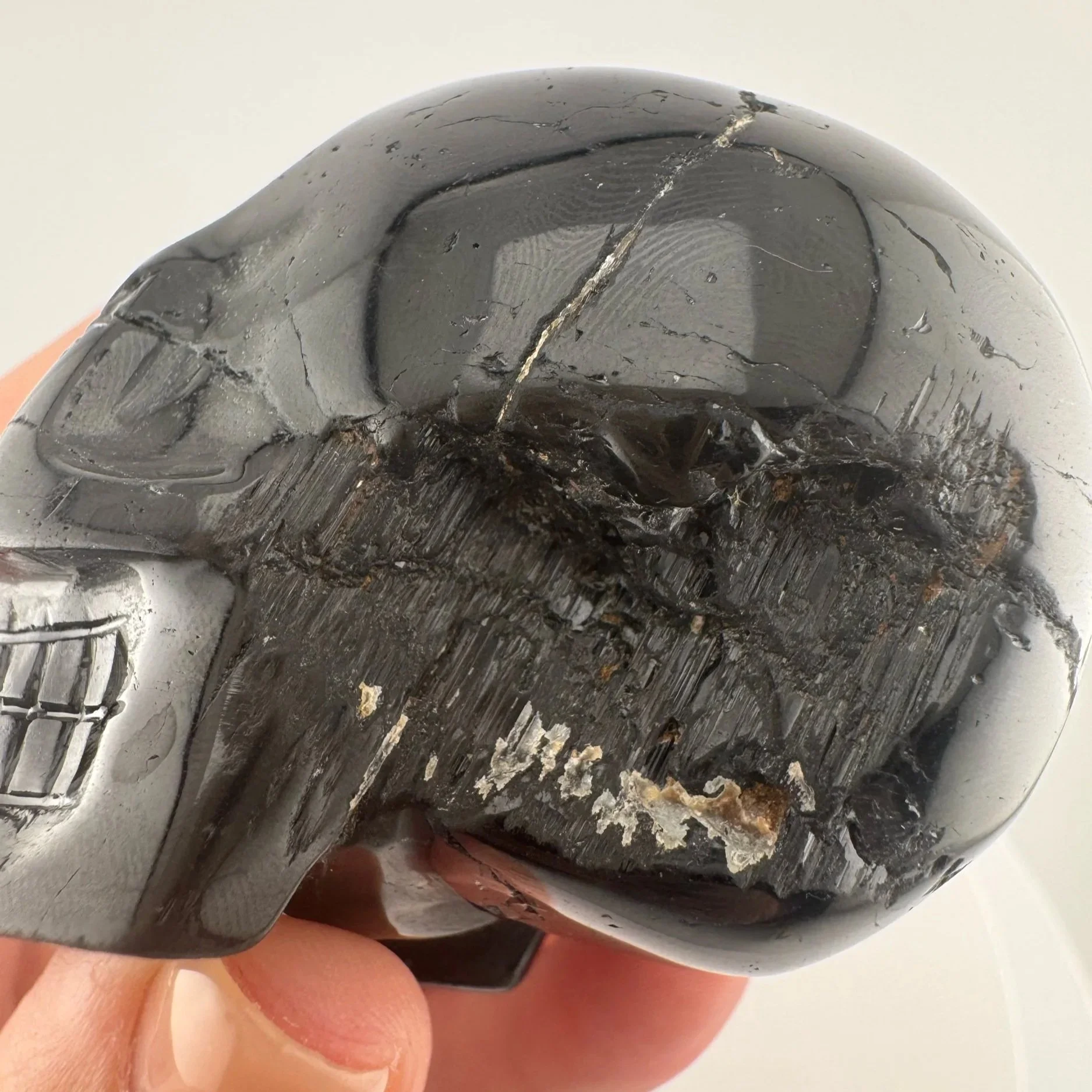Leandro de Souza Black Tourmaline Skull
