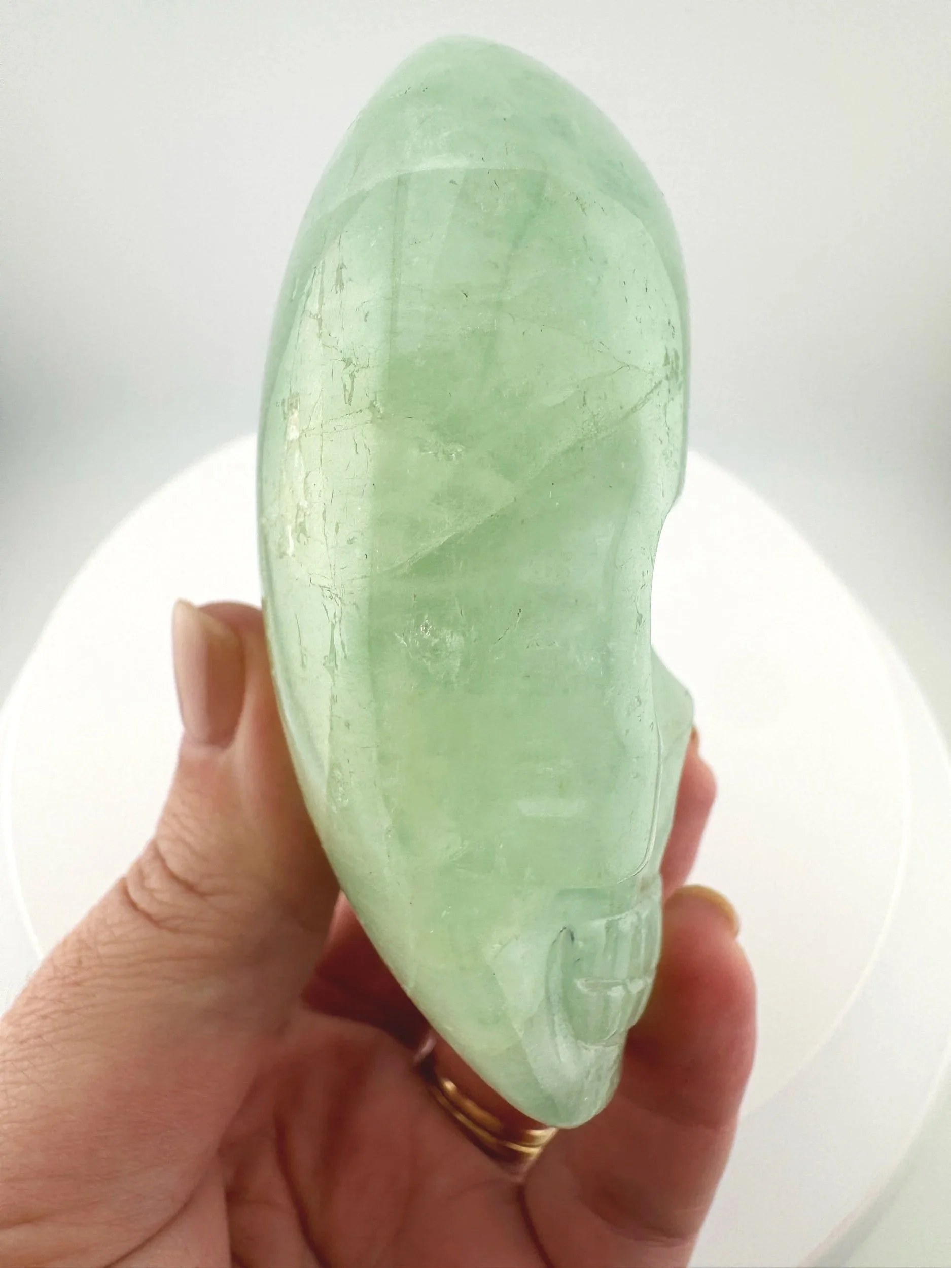Leandro de Souza Aquamarine with Heliodor Shaman Palm Skull