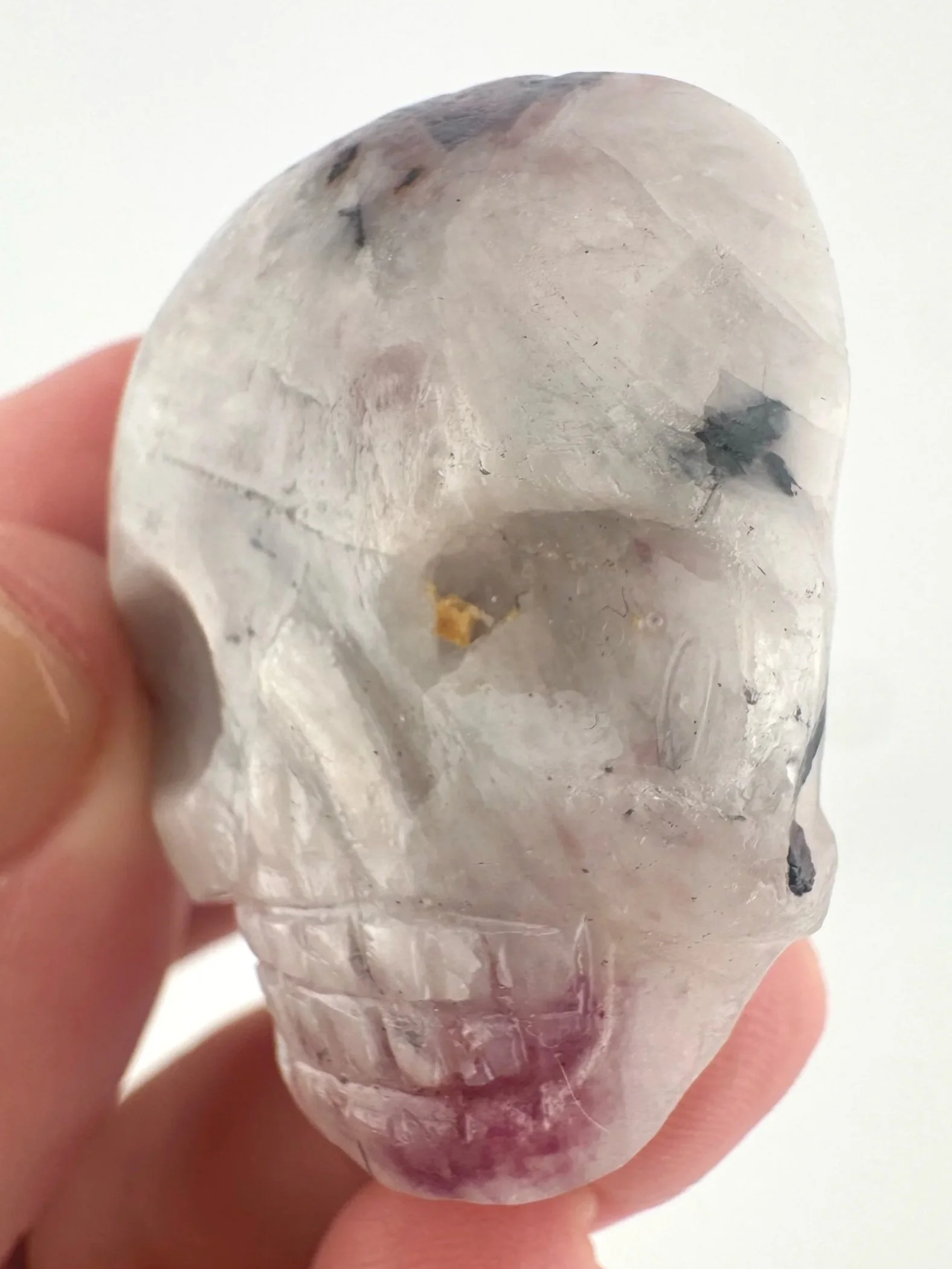 Leandro de Souza Paraiba Tourmaline in Feldspar Palm Skull