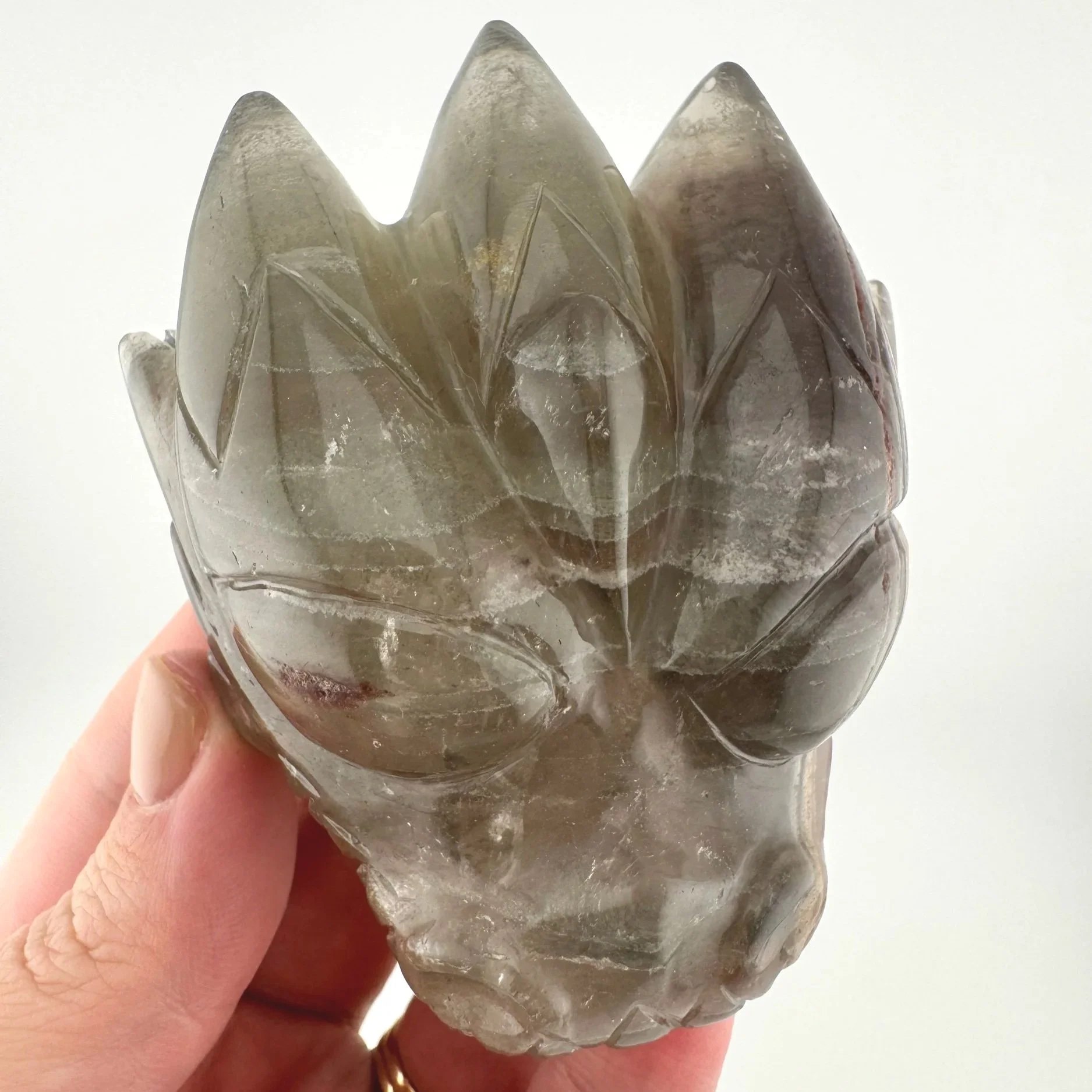 Leandro de Souza Chlorite Phantom Garden Quartz Dragon Skull