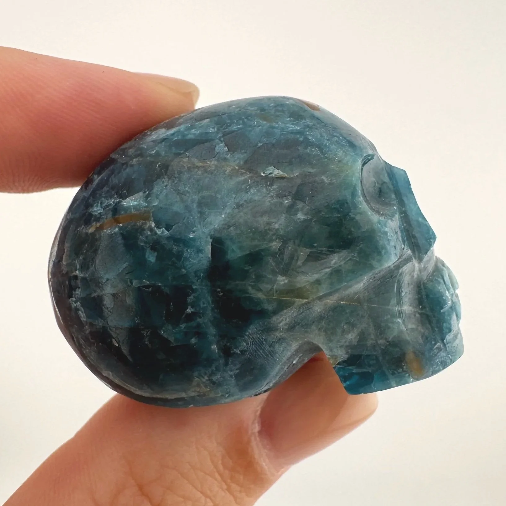 Igor de Souza Blue Apatite Shaman Skull