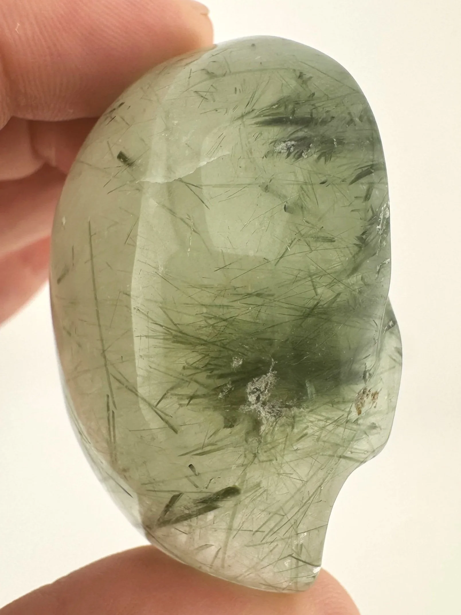 Leandro de Souza Epidote in Quartz Palm Skull
