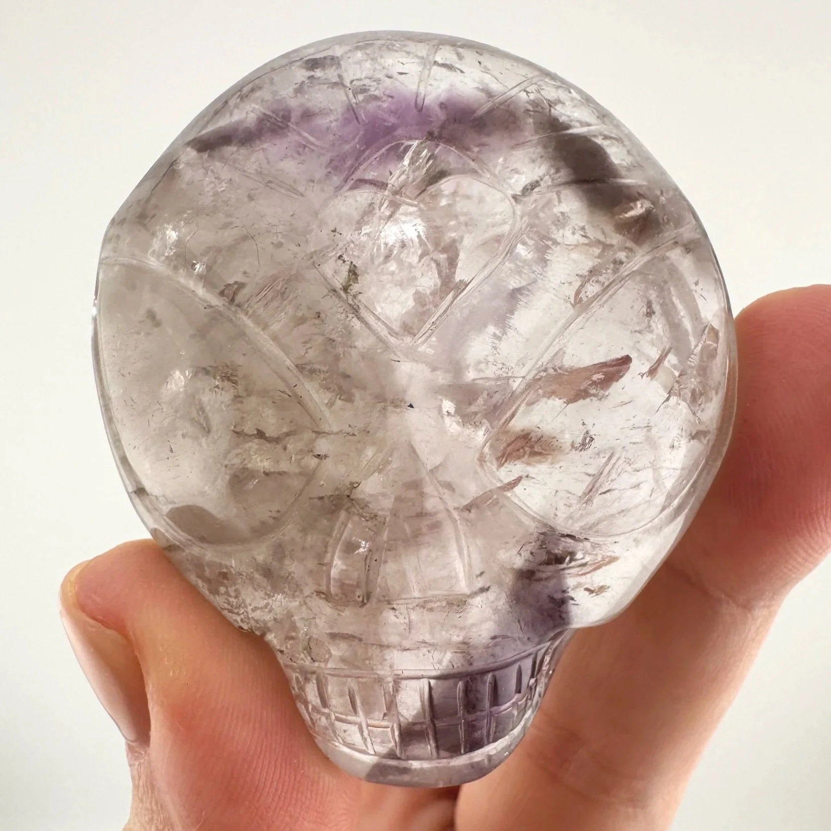 Leandro de Souza Elestial Trapiche Amethyst Palm Skull